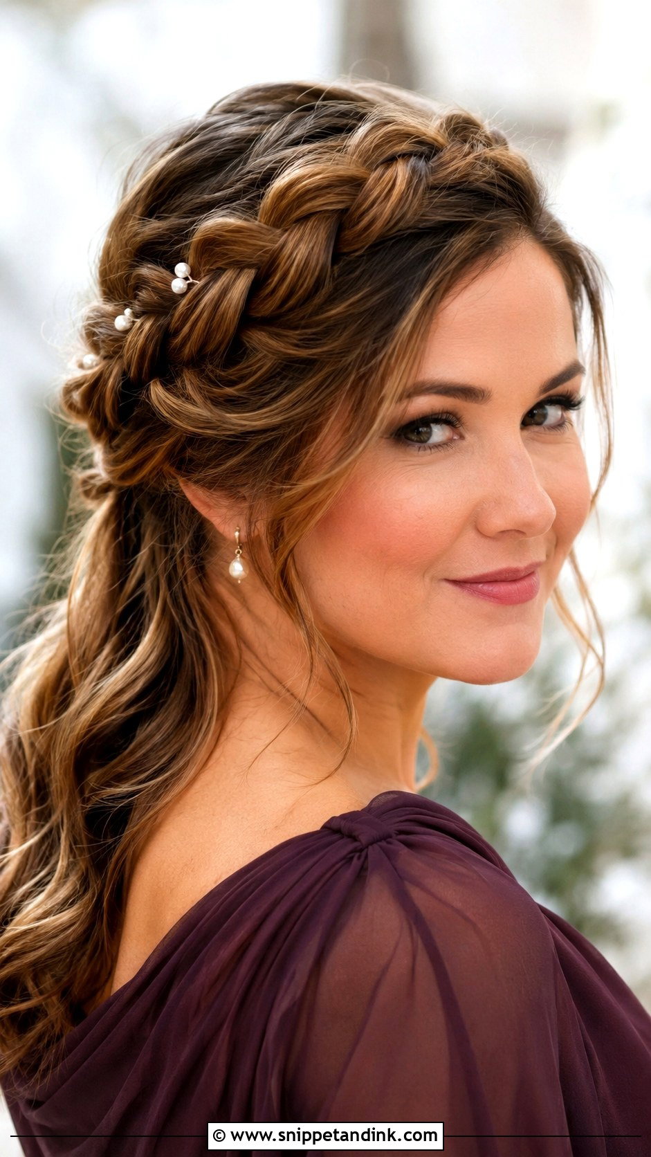 Braided Crown For Winter Wedding Guest - Snippet and Ink - 15 Winter Wedding Guest Hairstyles