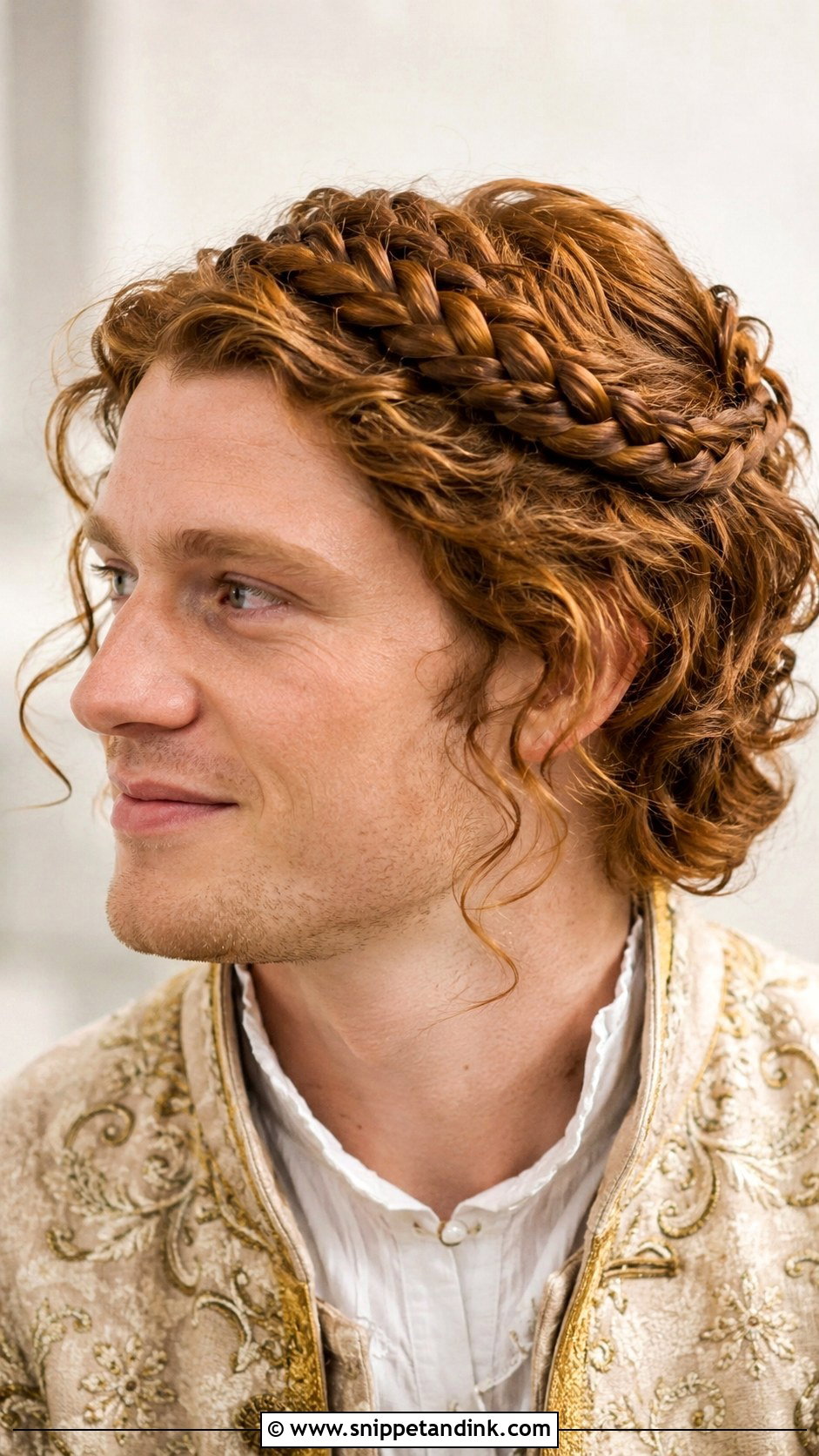 Braided Crown Groom Hairstyle - Snippet and Ink - 20 Long Hair Groom Ideas