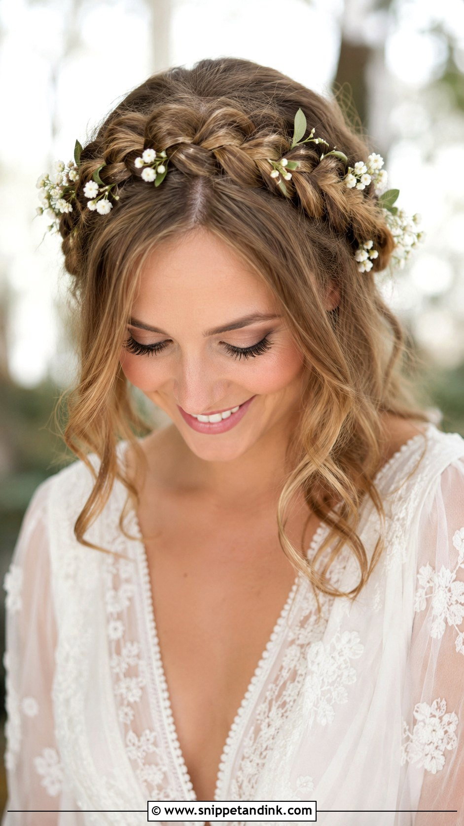 Braided Crown Hairstyle - Snippet and Ink - 25 Simple Bridal Hair Ideas