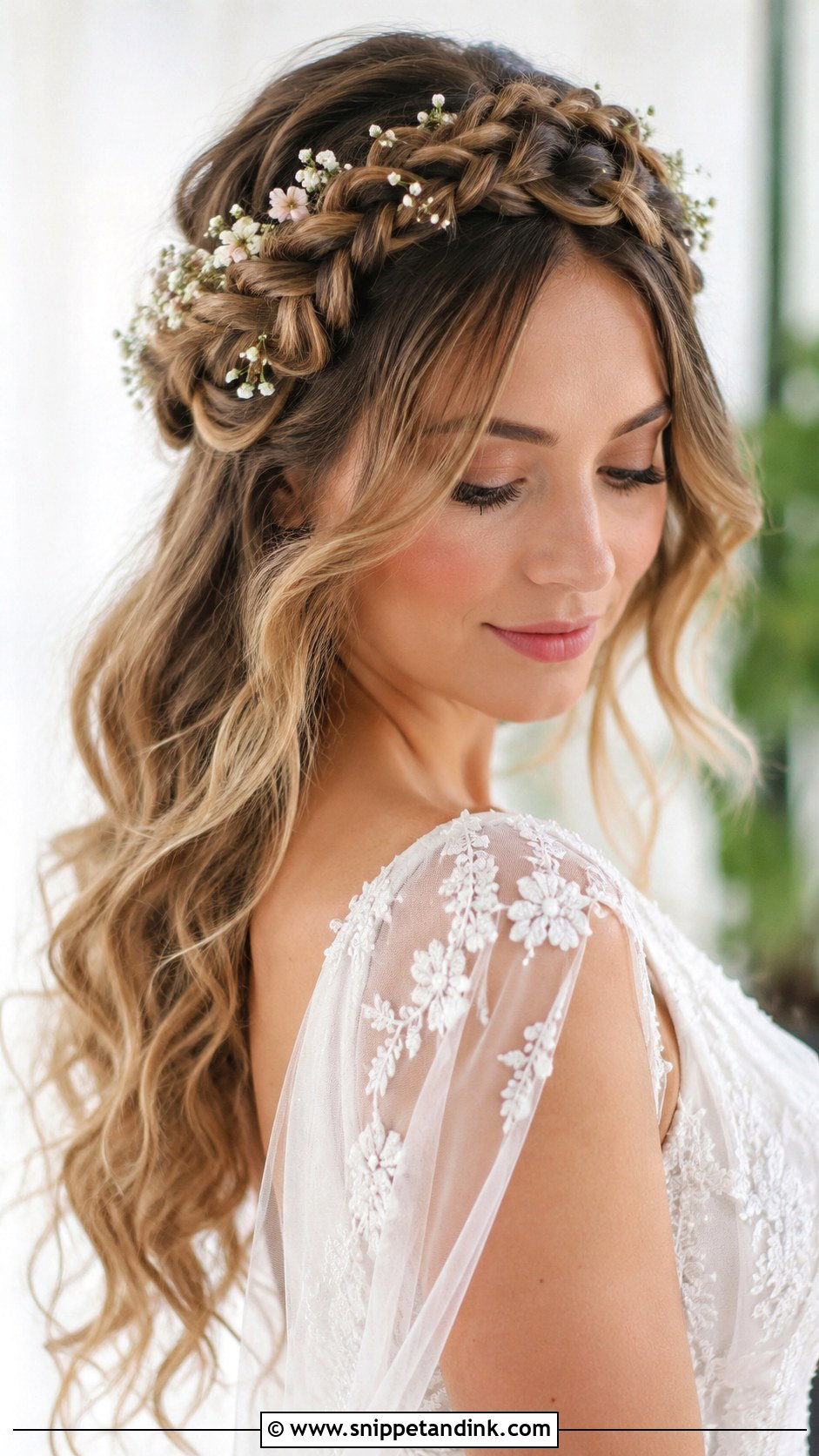 Braided Crown Hairstyle - Snippet and Ink - 20 Hair Inspo for Wedding Ideas