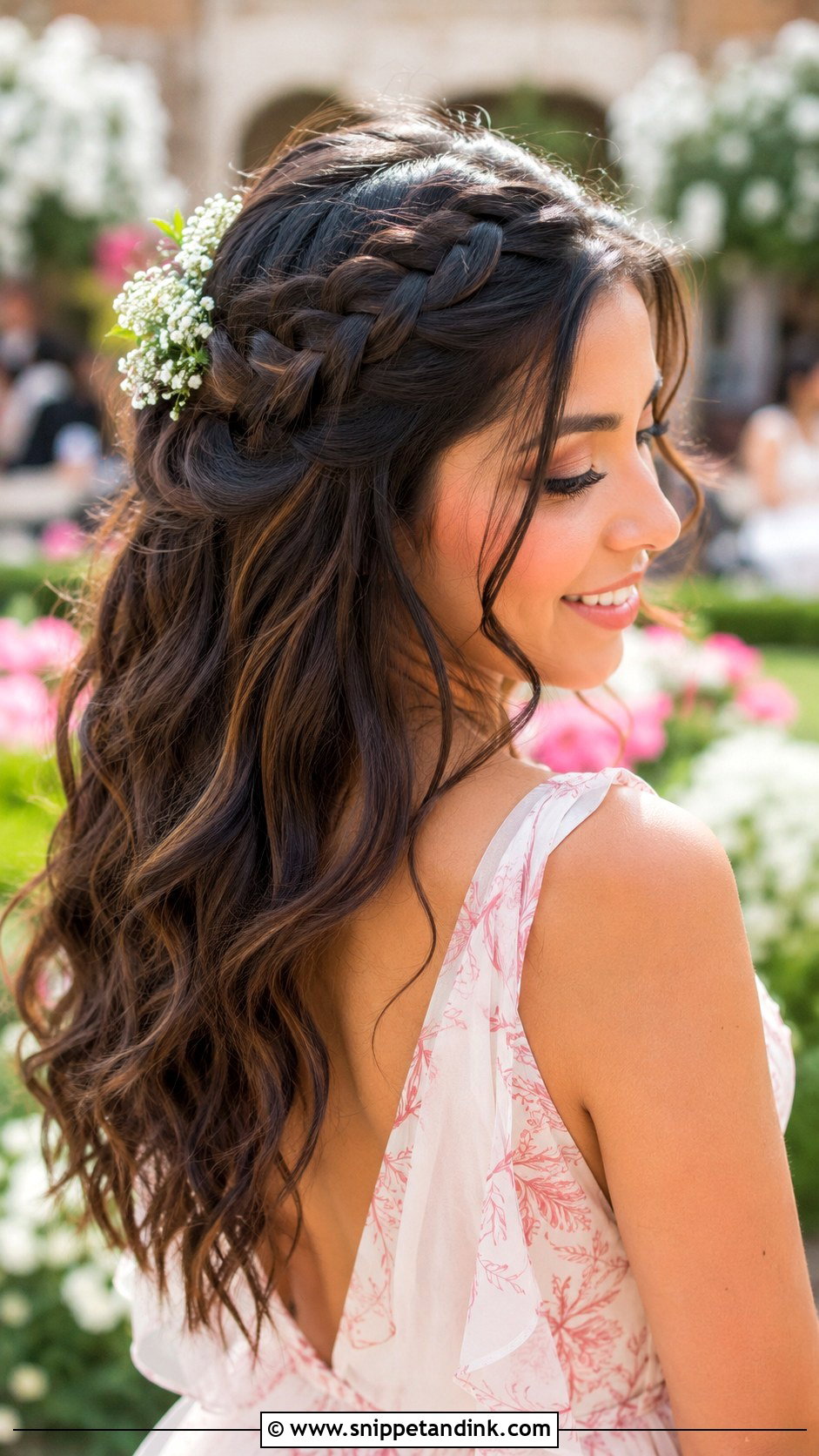 Braided Crown Half Up - Snippet and Ink - 20 Formal Wedding Guest Hairstyles