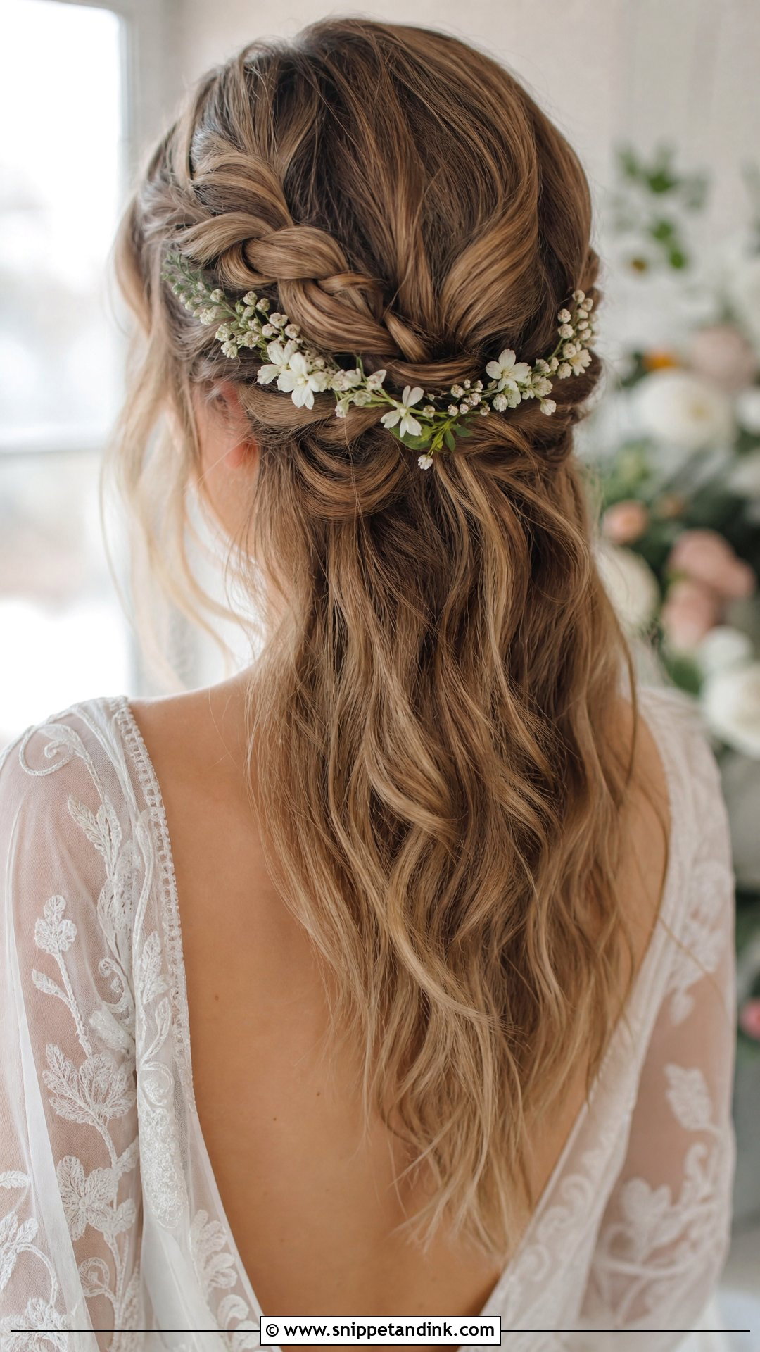 Braided Crown Half Up - Snippet and Ink - 20 Half-Up Do Wedding Ideas