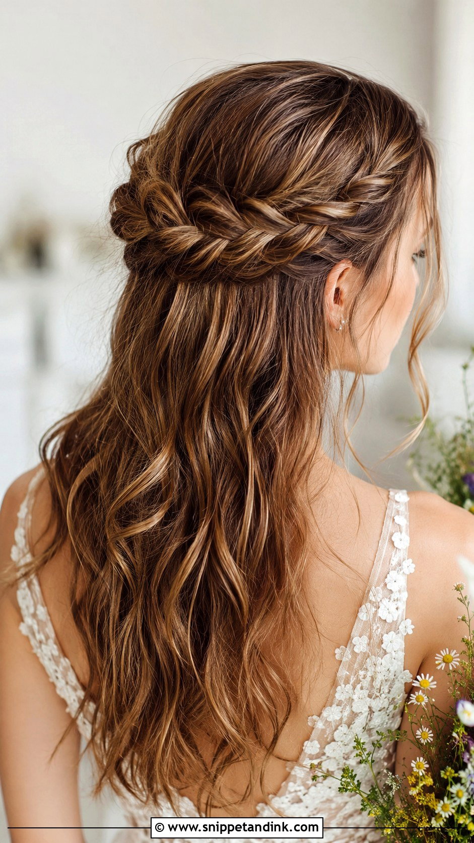 Braided Crown Half Up - Snippet and Ink - 25 Easy Medium Wedding Guest Hairstyles