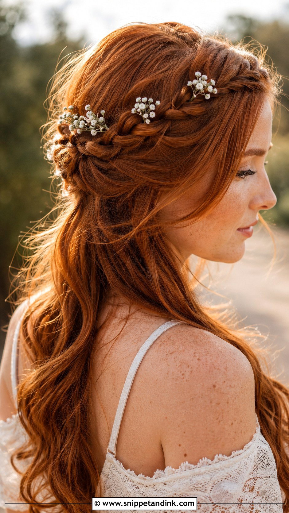 Braided Crown Half Up Hairstyle - Snippet and Ink - 20 Easy Half-Up Half-Down Hair Wedding Guest Hairstyle Ideas