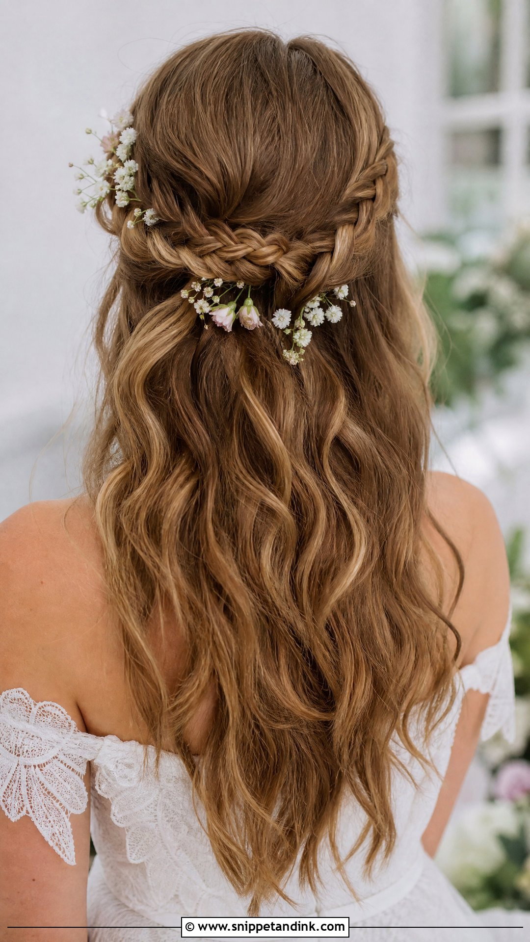 Braided Crown Half Up Half Down - Snippet and Ink - 20 Half-Up Half-Down Wedding Hair Bride Ideas