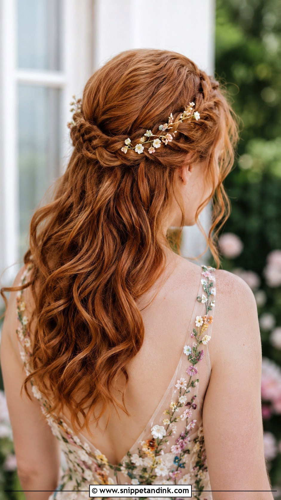 Braided Crown Half Up Style - Snippet and Ink - 30 Short Half-Up Half-Down Wedding Hair Ideas