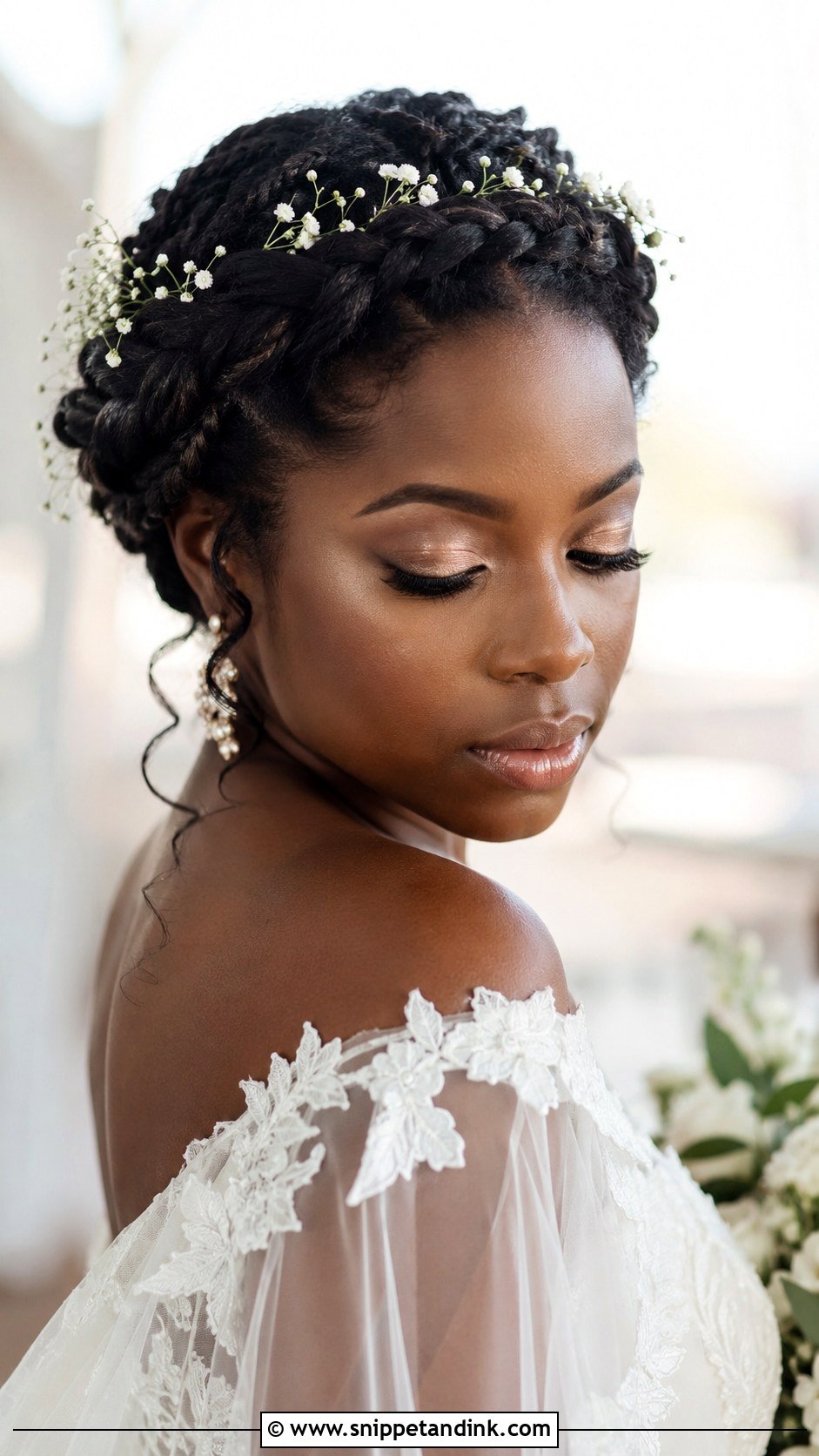 Braided Crown Halo - Snippet and Ink - 25 Wedding Hairstyles for Black Women