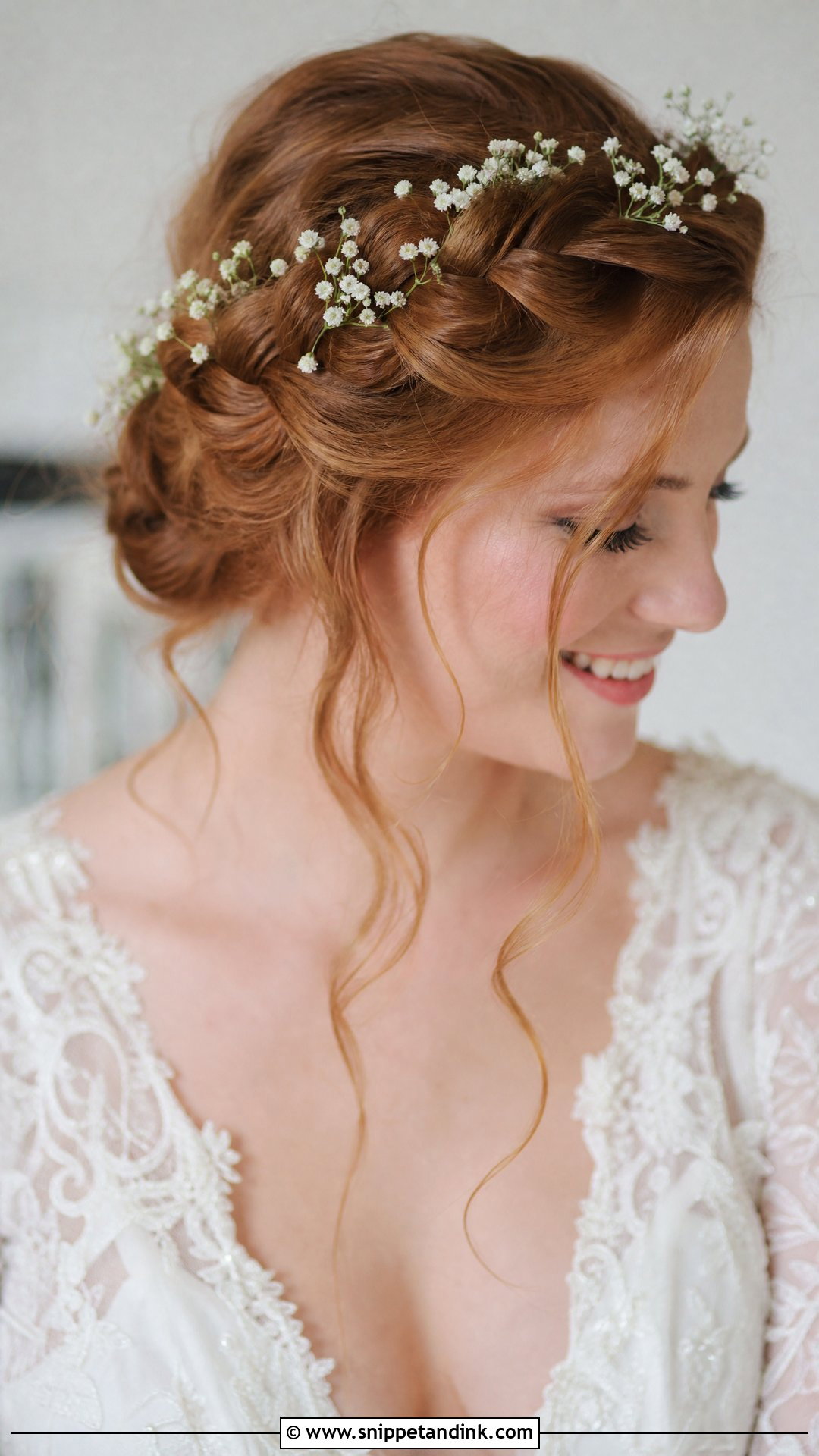 Braided Crown Halo for Brides - Snippet and Ink - 20 Wedding Hair for Medium Hair Ideas