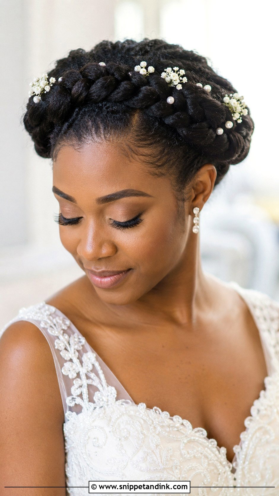 Braided Crown Natural Hairstyle - Snippet and Ink - 20 Natural Hairstyles for Brides