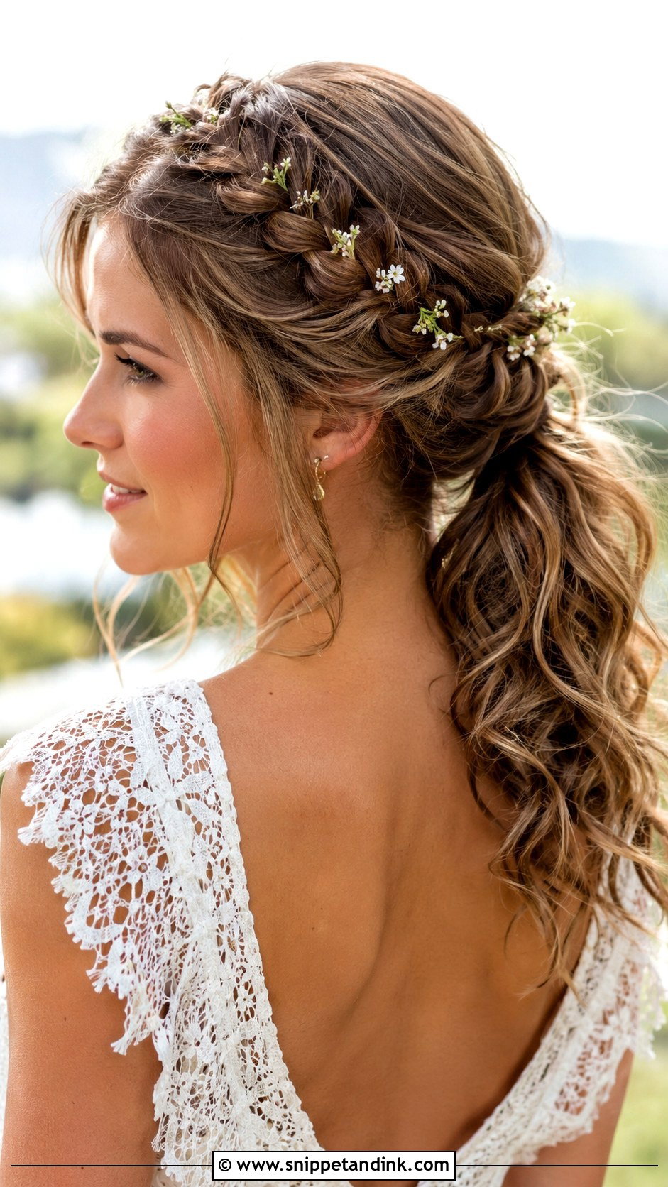 Braided Crown Ponytail - Snippet and Ink - 25 Wedding Guest Ponytail Hairstyles