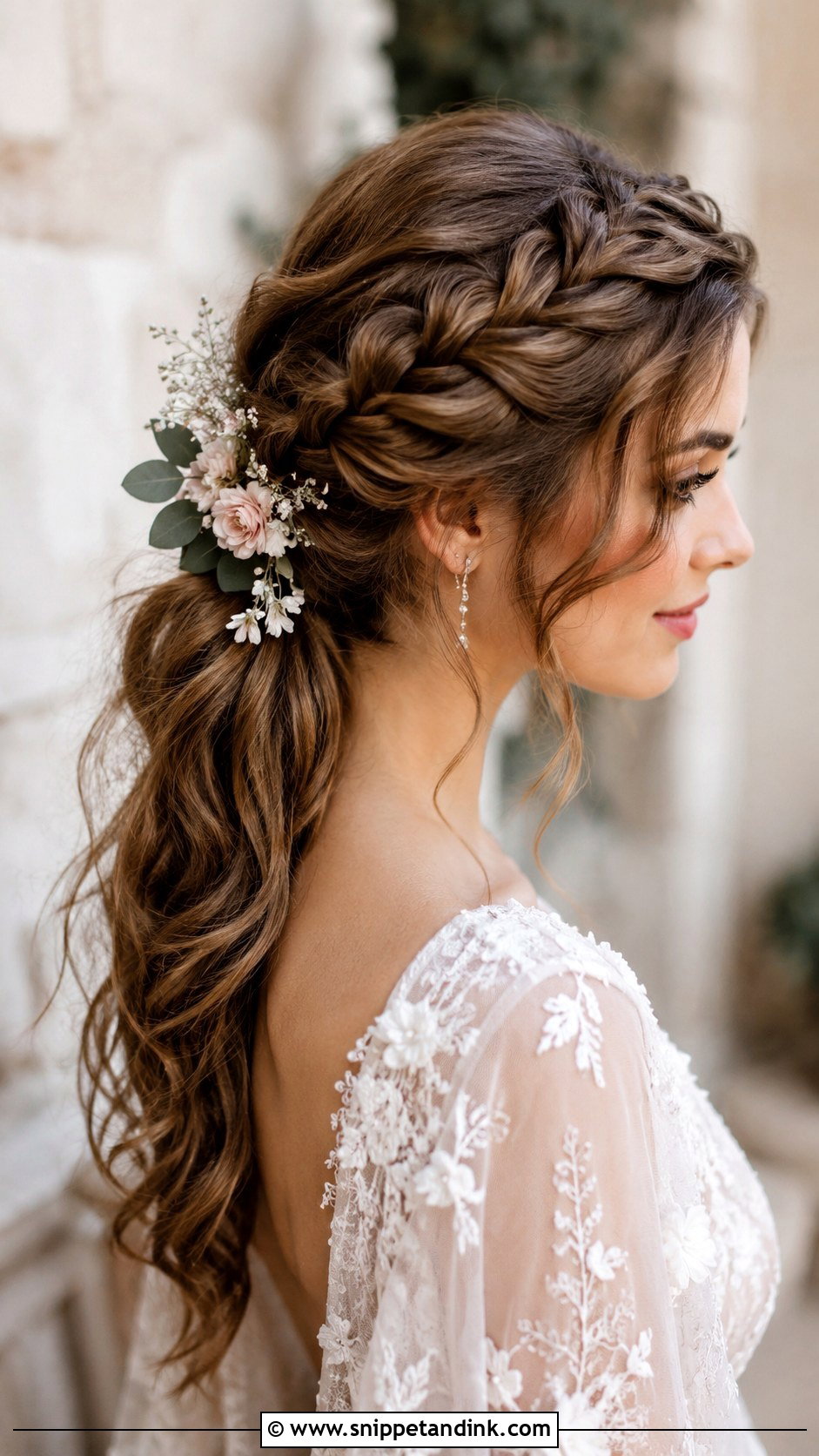 Braided Crown Ponytail - Snippet and Ink - 25 Wedding Hair Ponytail Ideas