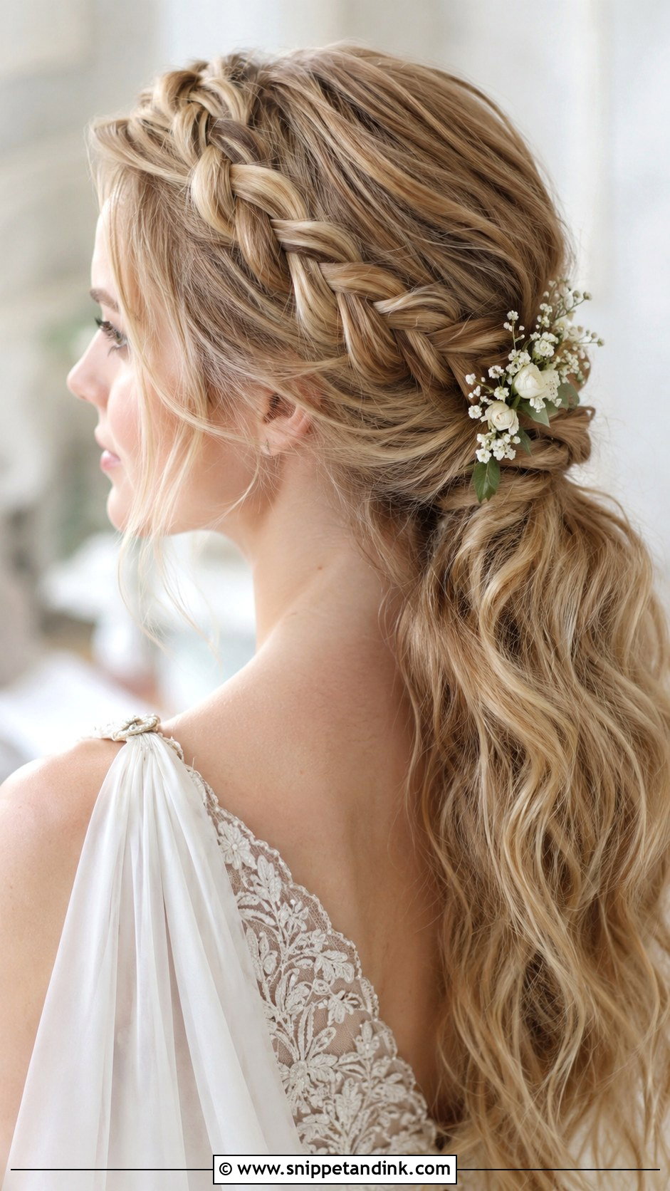 Braided Crown Ponytail - Snippet and Ink - 30 Bridal Ponytail Hairstyles