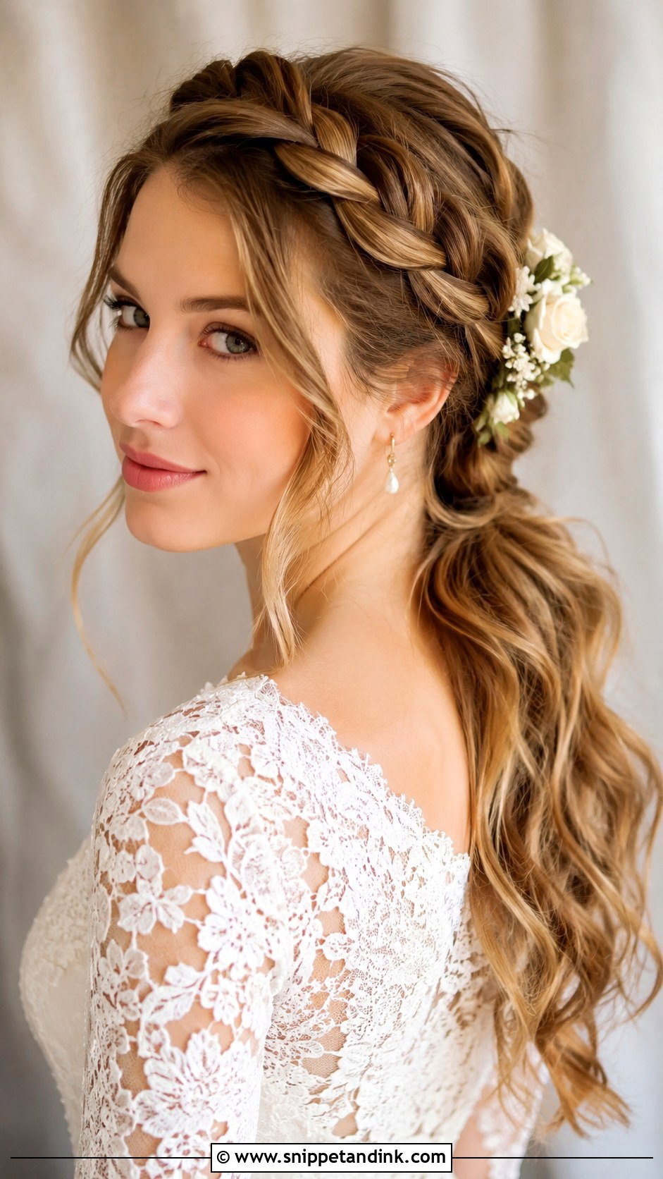 Braided Crown Ponytail Look - Snippet and Ink - 20 Pony Wedding Hairstyles