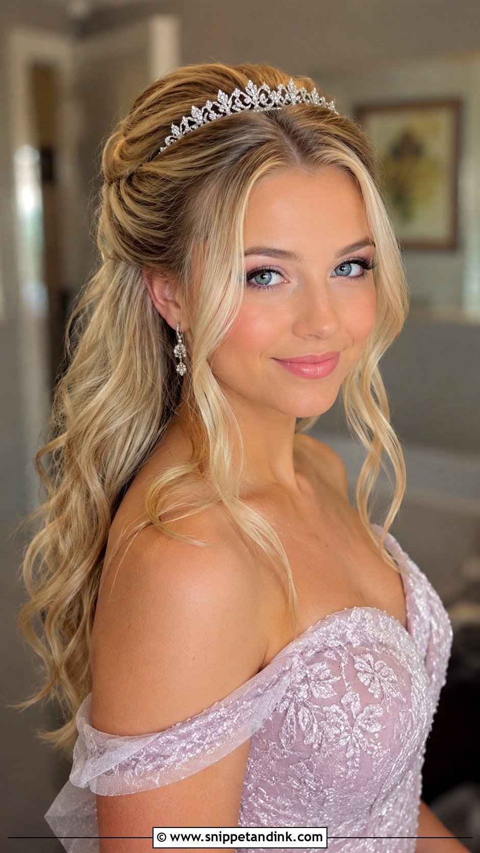 Braided Crown Prom Hairstyle With Tiara - Snippet and Ink - 15 Prom Hairstyles with Tiara