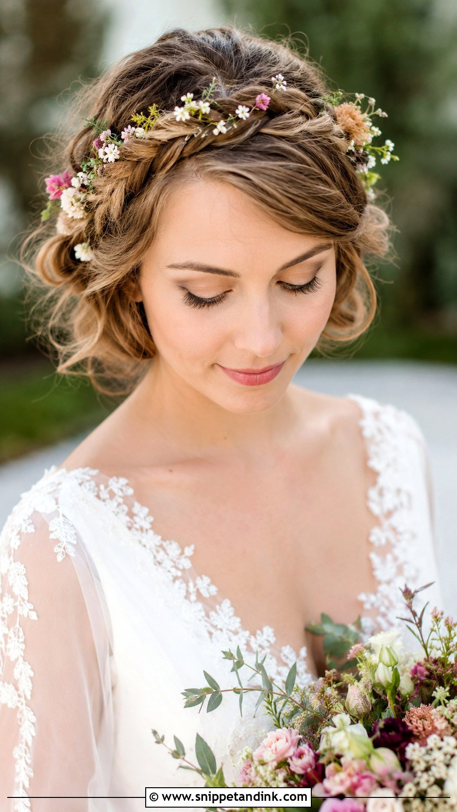 Braided Crown Short Hair - Snippet and Ink - 25 Simple Wedding Hairstyles for Short Hair