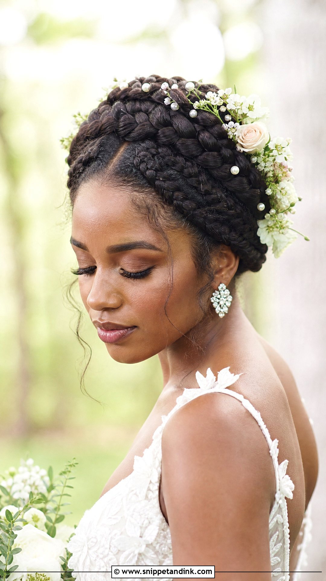 Braided Crown Updo - Snippet and Ink - 20 Black Bridal Hair Ideas