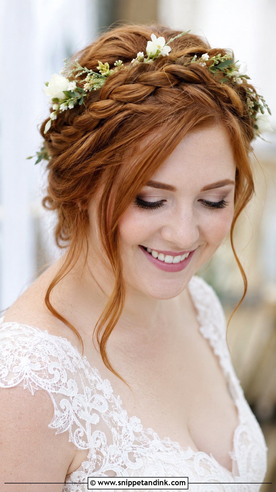 Braided Crown Updo - Snippet and Ink - 25 Round Face Hairstyles for Wedding