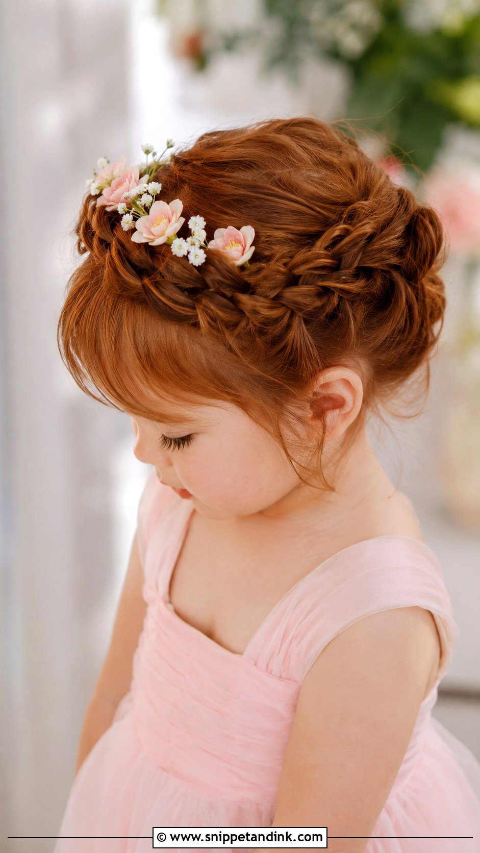 Braided Crown Updo - Snippet and Ink - 25 Toddler Wedding Hairstyles