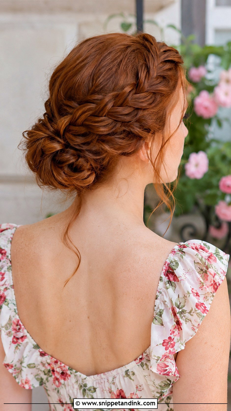 Braided Crown Updo - Snippet and Ink - 25 Wedding Guest Updos for Medium Hair