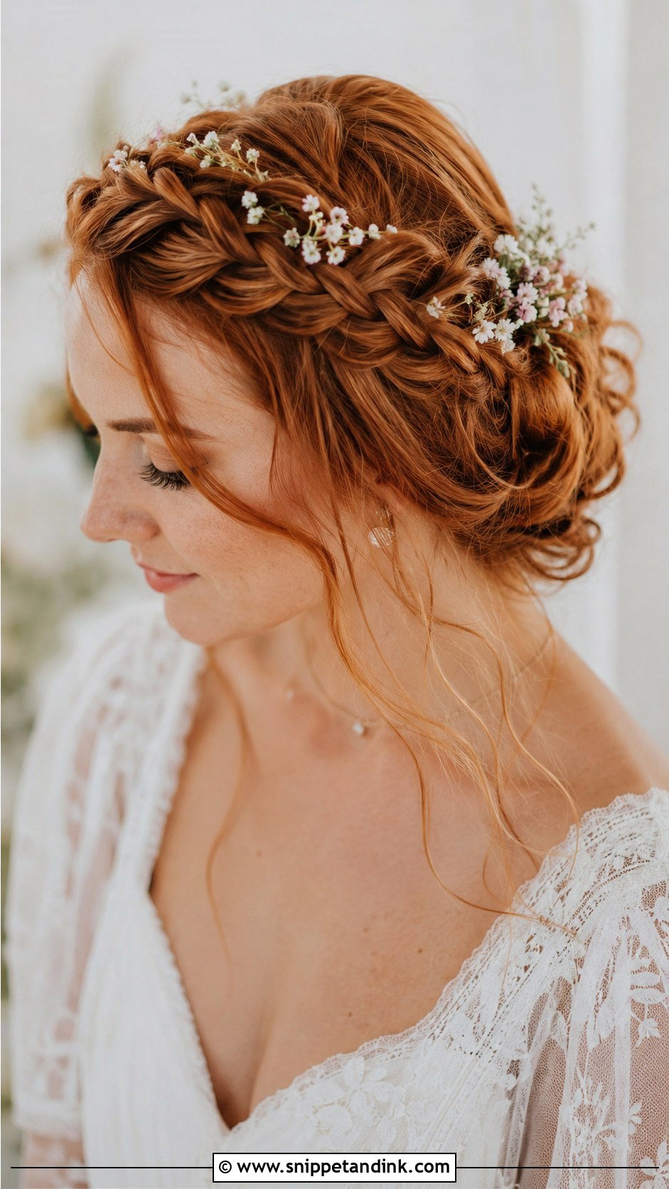 Braided Crown Updo - Snippet and Ink - 25 Wedding Hair Updo Front View Ideas