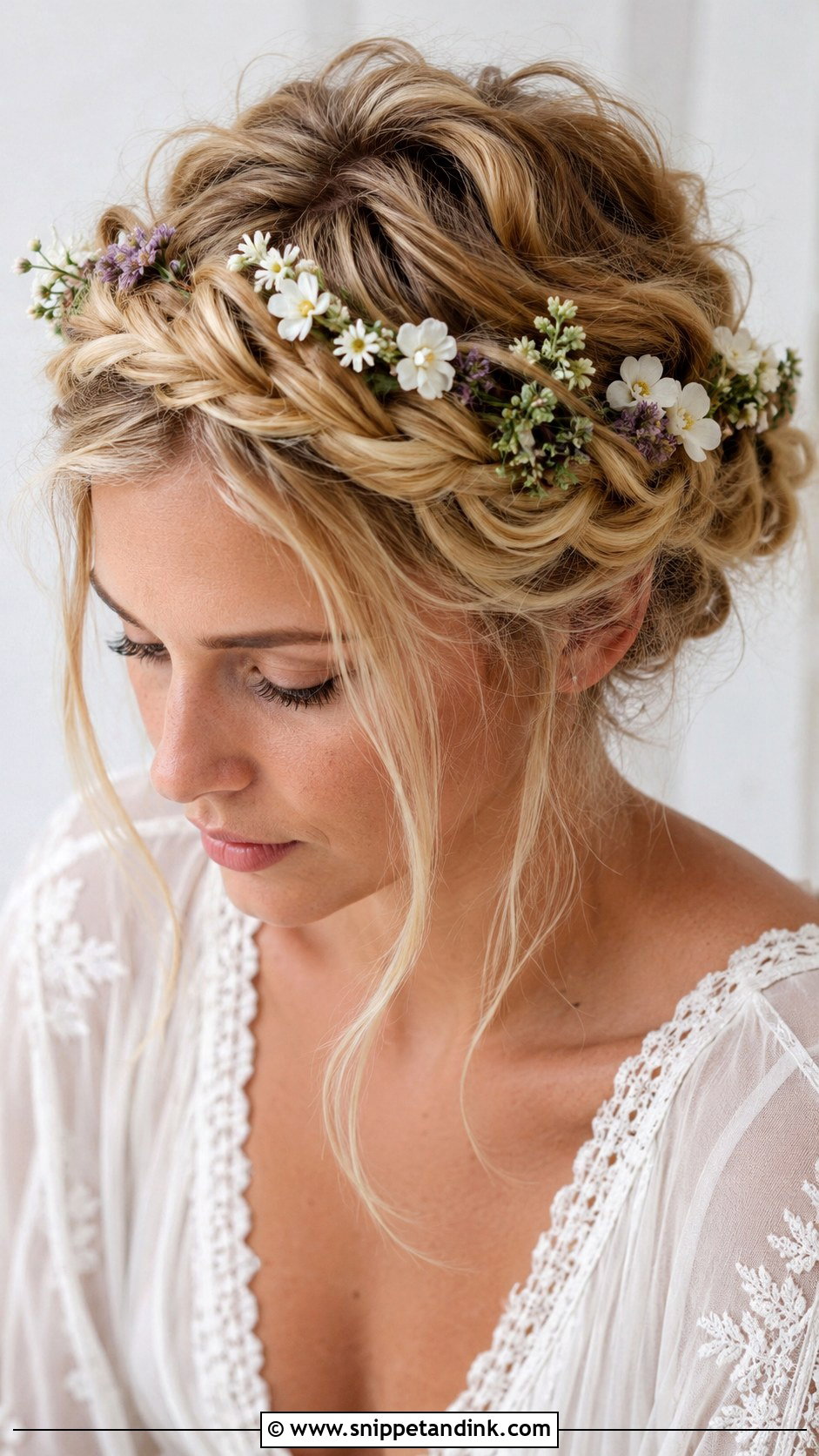 Braided Crown Updo - Snippet and Ink - 25 Wedding Party Hairstyles