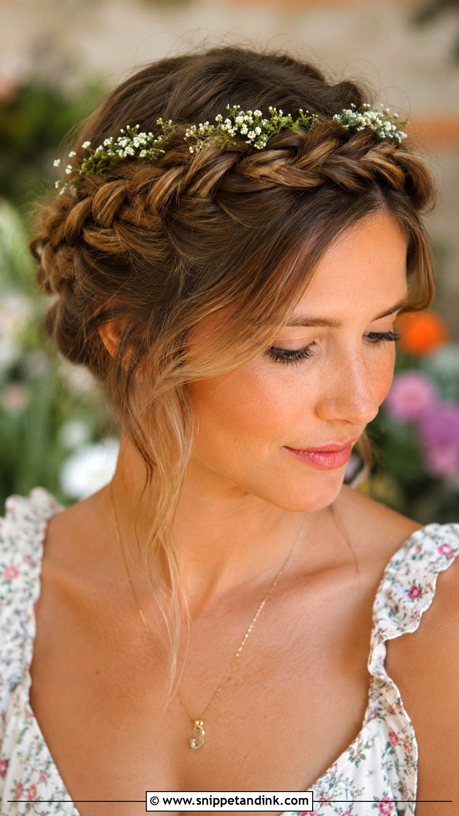 Braided Crown Updo - Snippet and Ink - 30 Hair Looks for Wedding Guest
