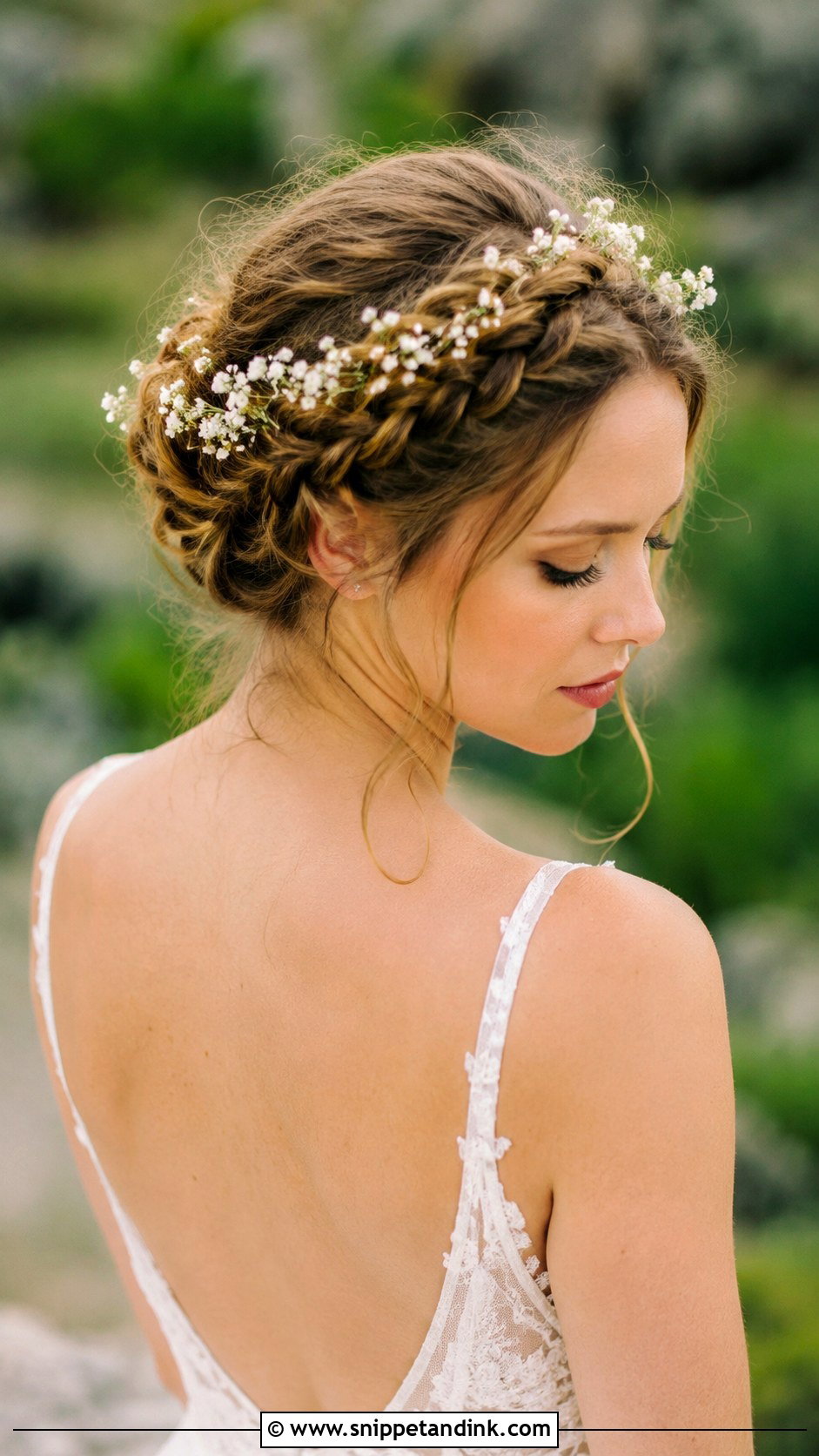 Braided Crown Updo - Snippet and Ink - 30 Hairstyles for Engagement Bride