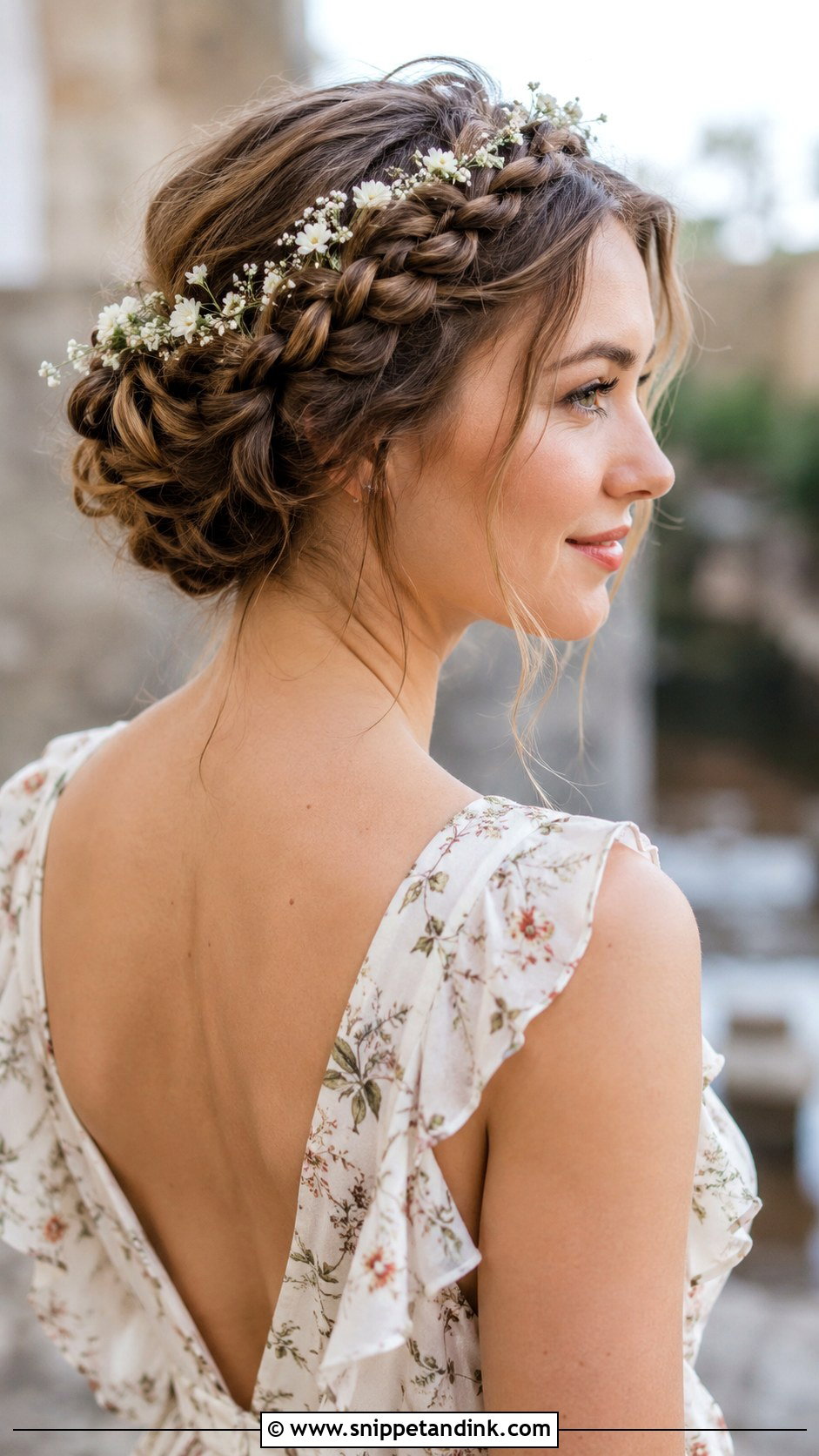 Braided Crown Updo - Snippet and Ink - 30 Wedding Guest Updo Ideas