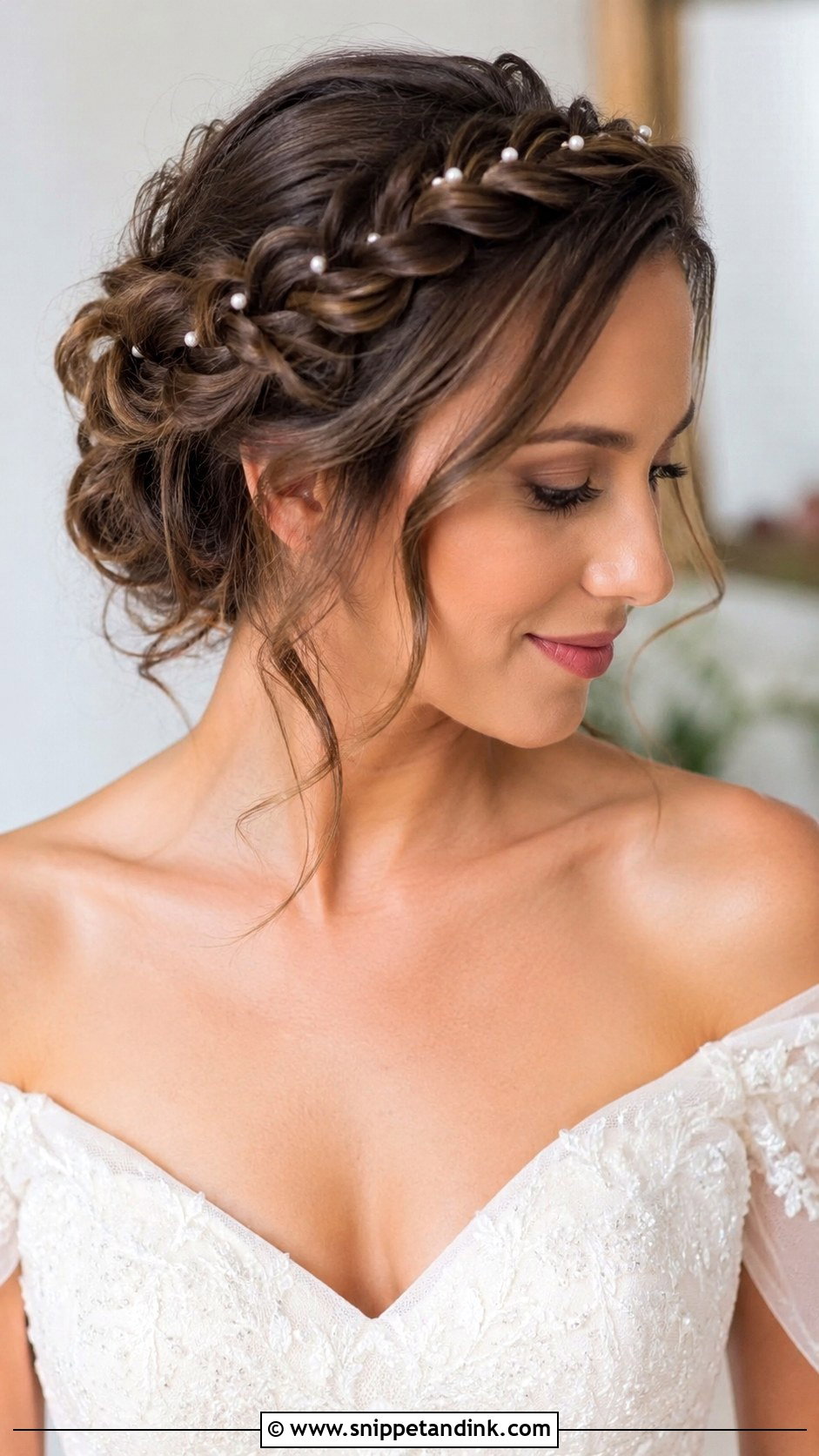 Braided Crown Updo - Snippet and Ink - 30 Wedding Hair Up Ideas