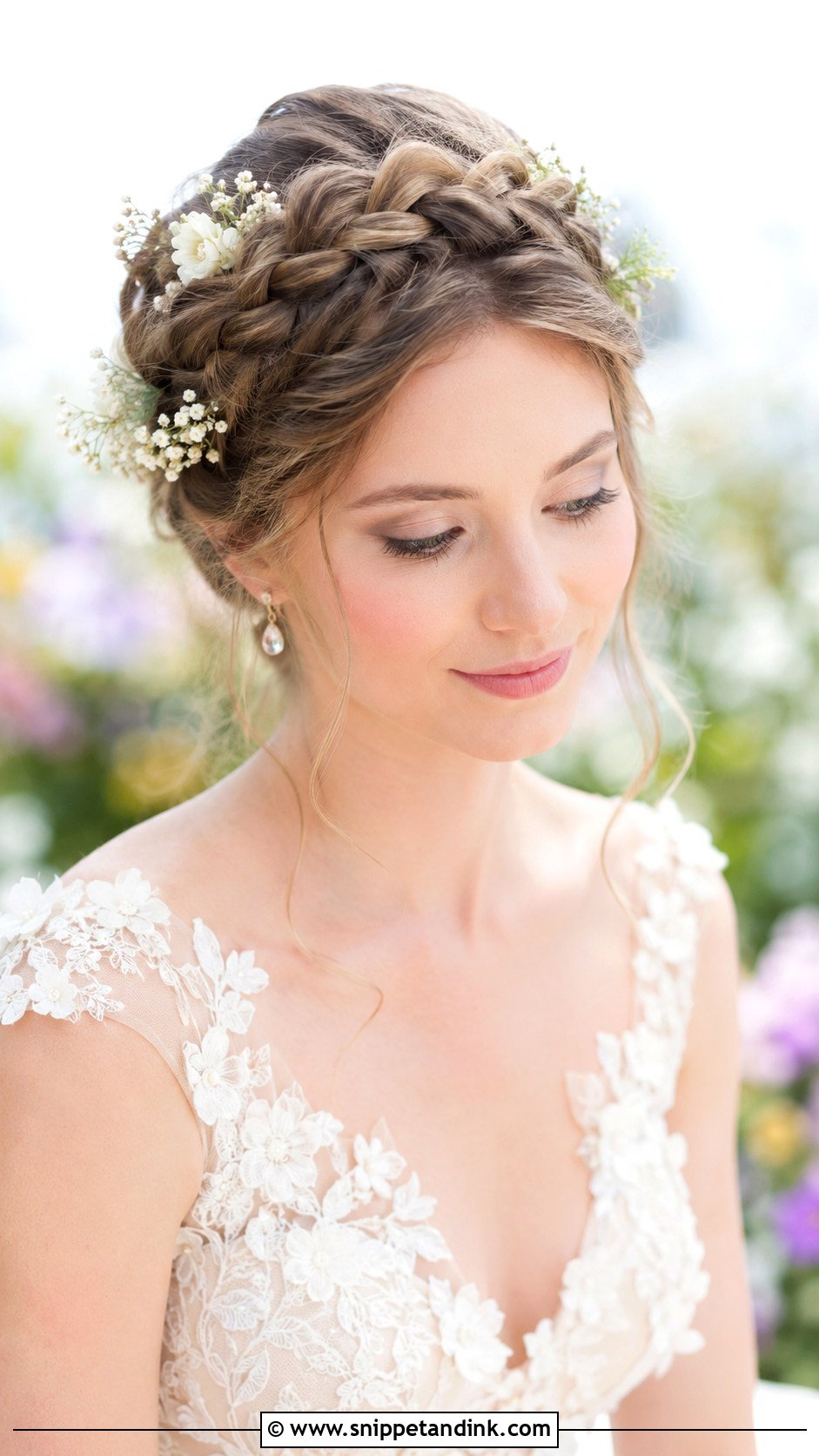 Braided Crown Updo - Snippet and Ink - 35 Bridal Hair Ideas