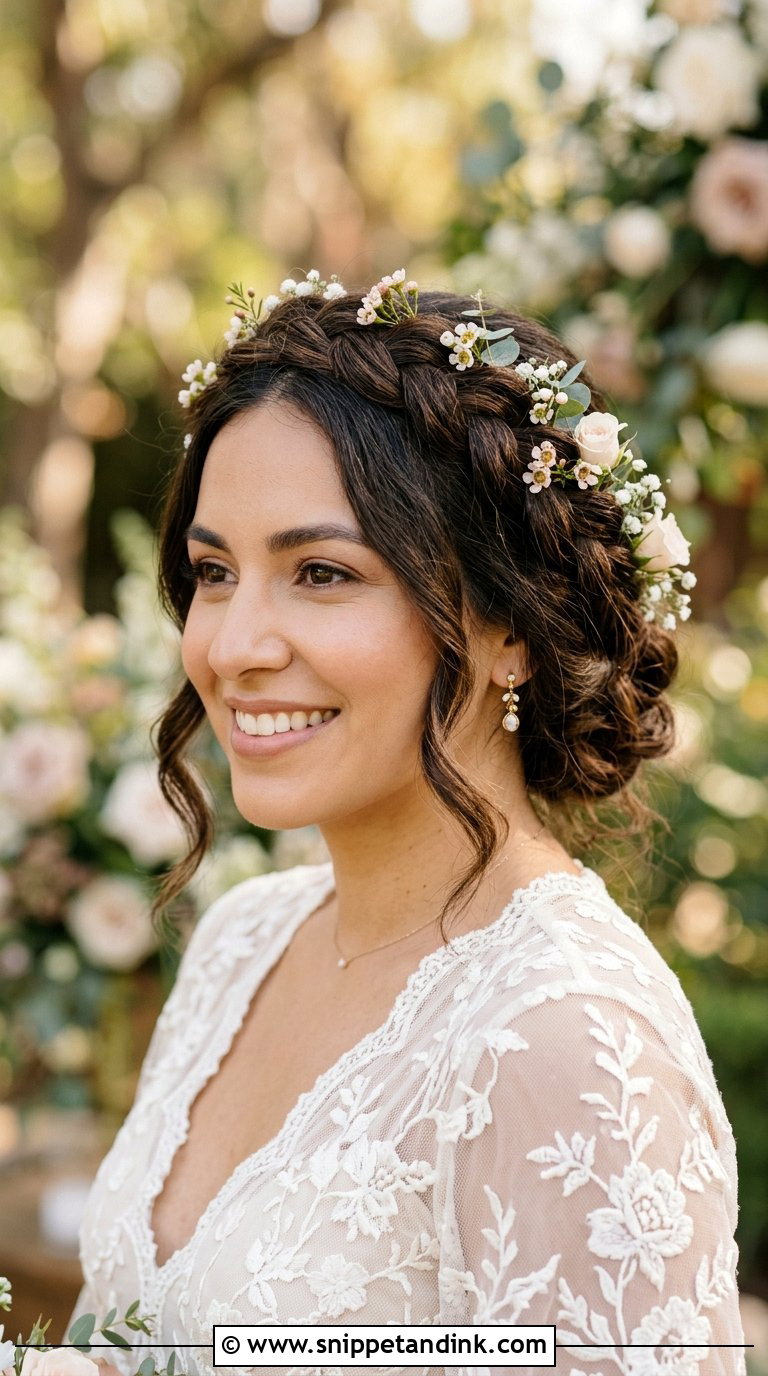 Braided Crown Updo - Snippet and Ink - 20 Bridal Wedding Hair Updo Ideas