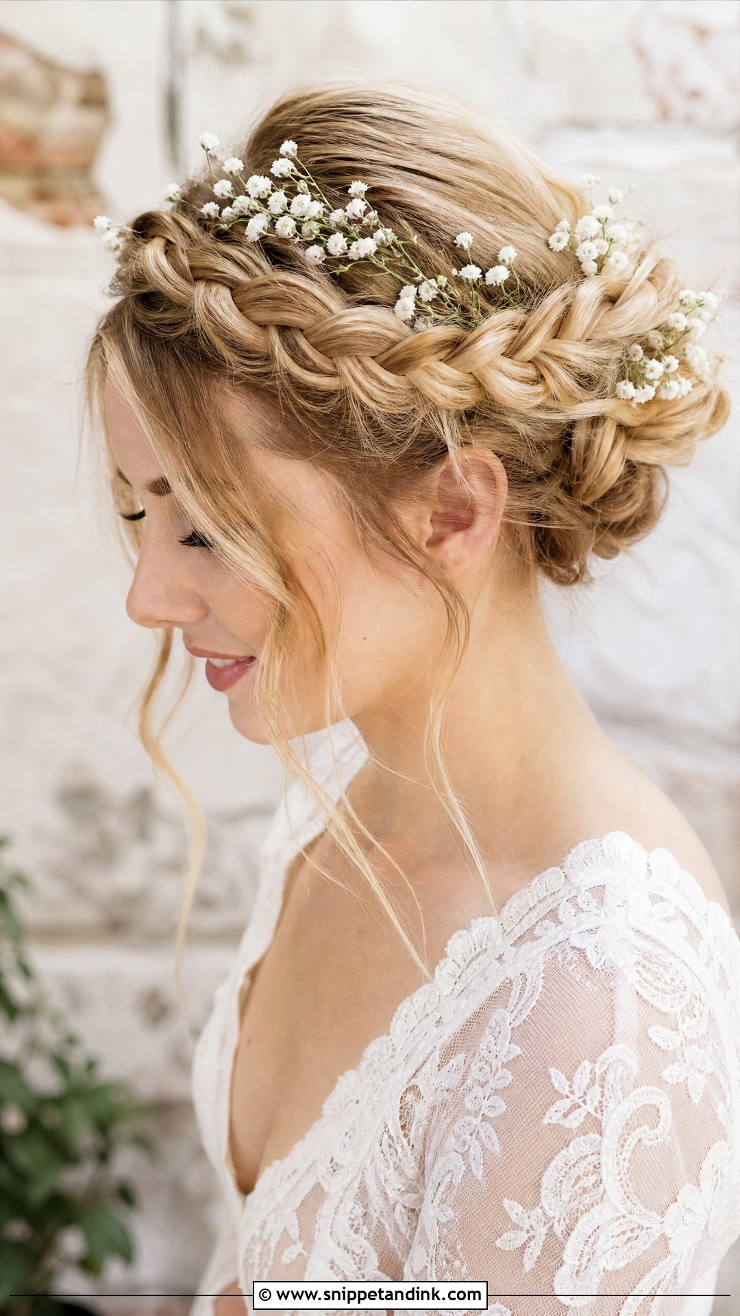 Braided Crown Updo - Snippet and Ink - 20 Bride Hairstyles Front View