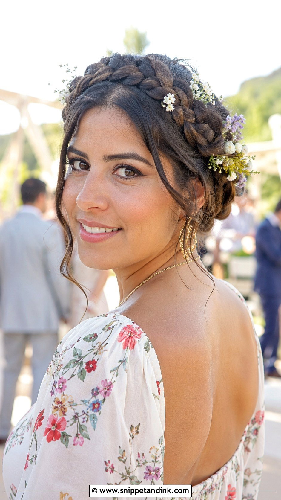 Braided Crown Updo - Snippet and Ink - 20 Cute Hairstyles for a Wedding Guest
