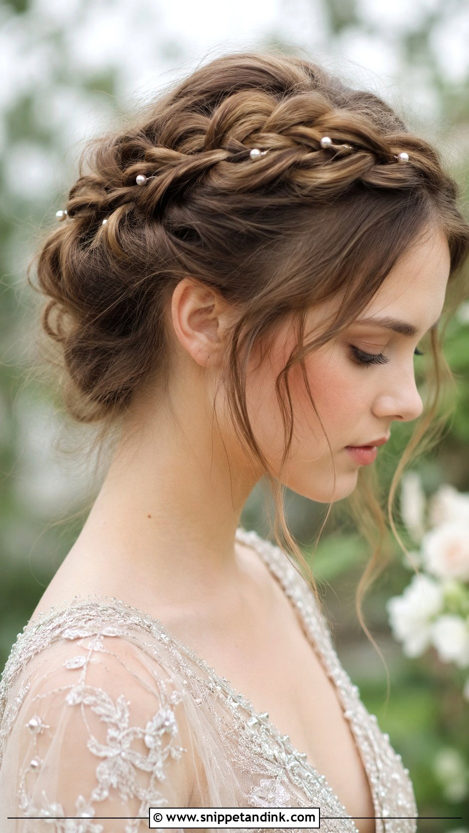 Braided Crown Updo - Snippet and Ink - 20 Black Tie Wedding Guest Hair Ideas