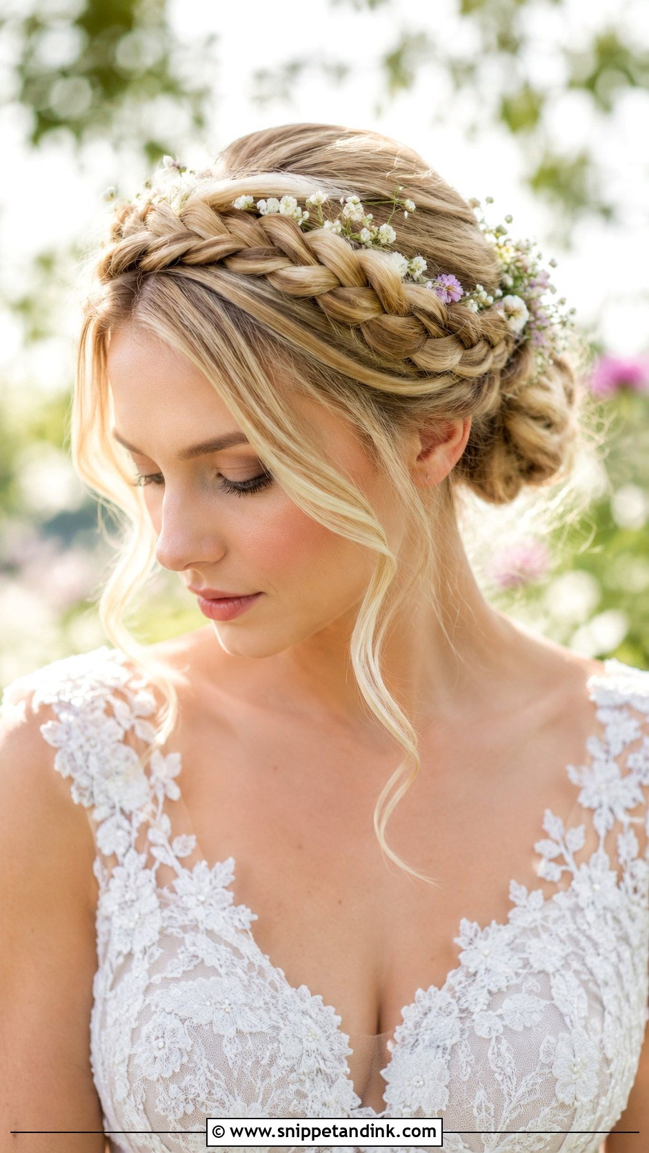 Braided Crown Updo - Snippet and Ink - 20 Easy Bridal Hair Ideas