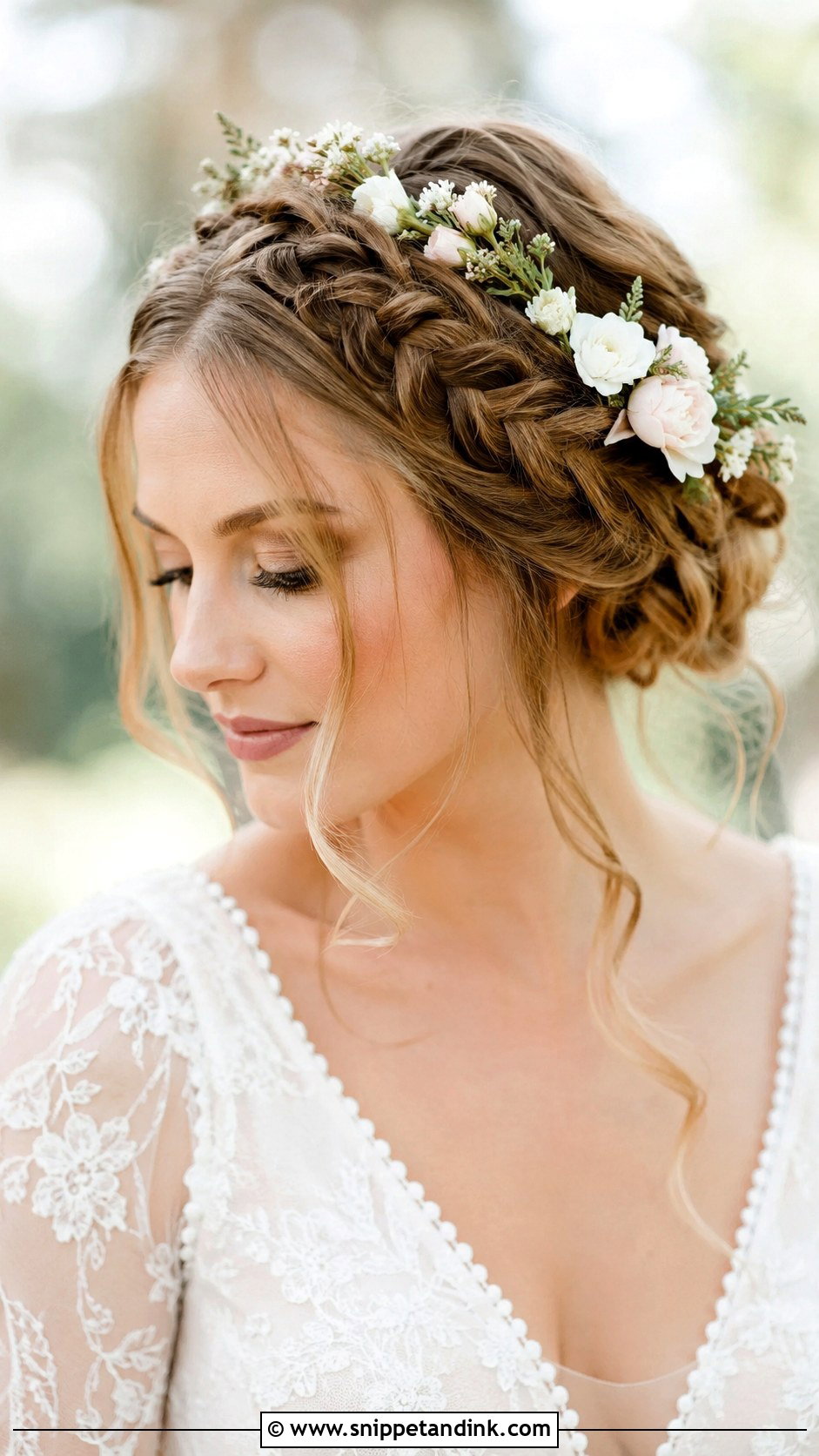 Braided Crown Updo - Snippet and Ink - 20 Elegant Updo Wedding Hairstyles