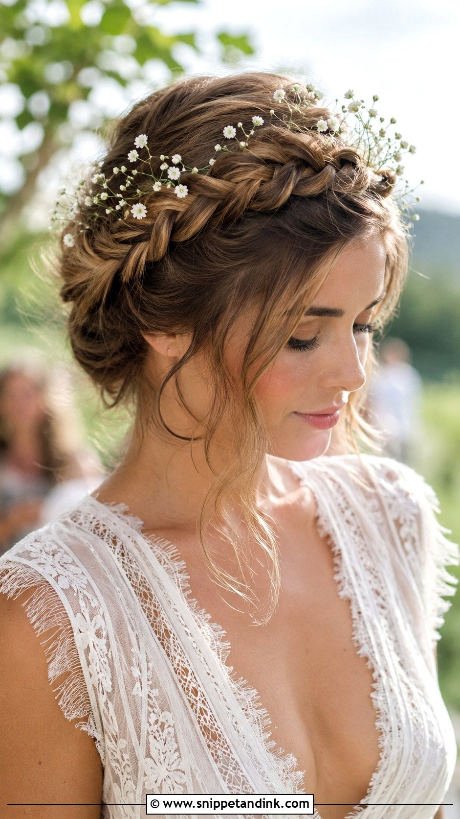 Braided Crown Updo - Snippet and Ink - 20 Hairstyles for Wedding Guest Medium