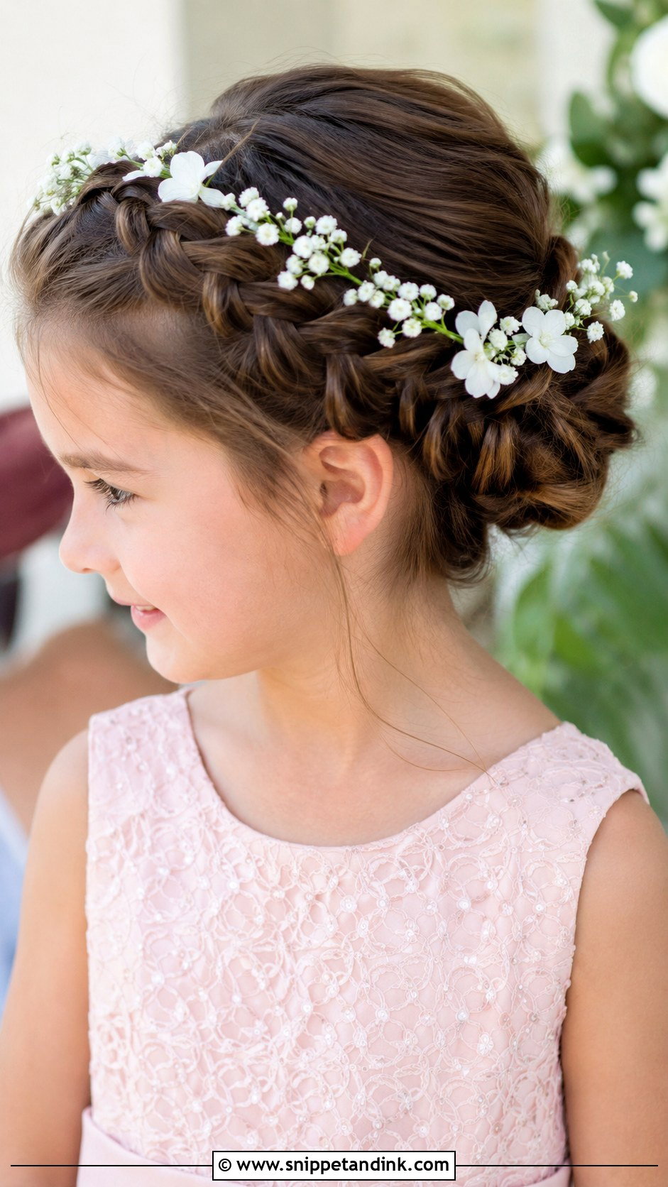 Braided Crown Updo - Snippet and Ink - 20 Kid Wedding Hairstyles