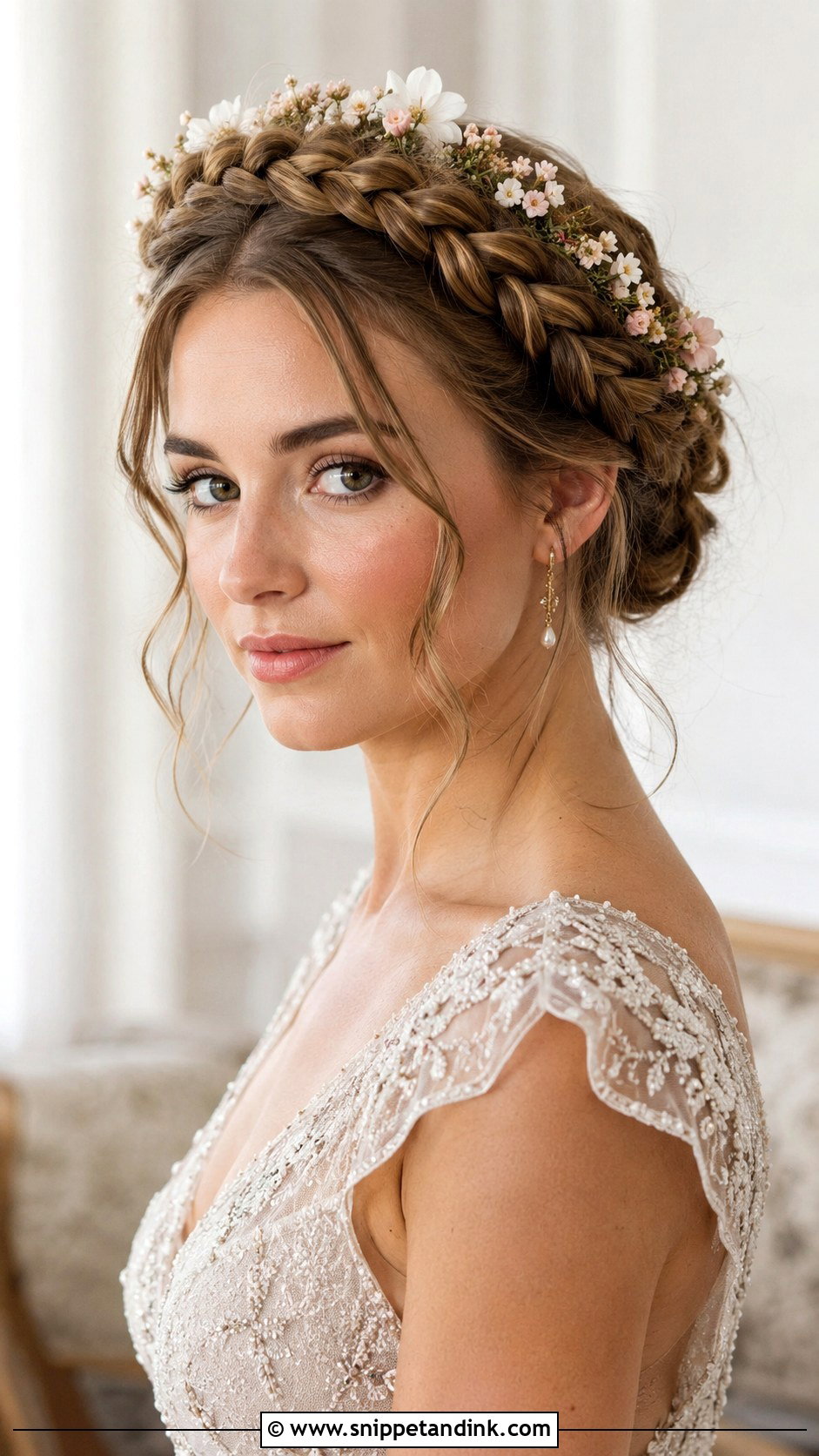 Braided Crown Updo - Snippet and Ink - 20 Black Tie Wedding Hair Ideas