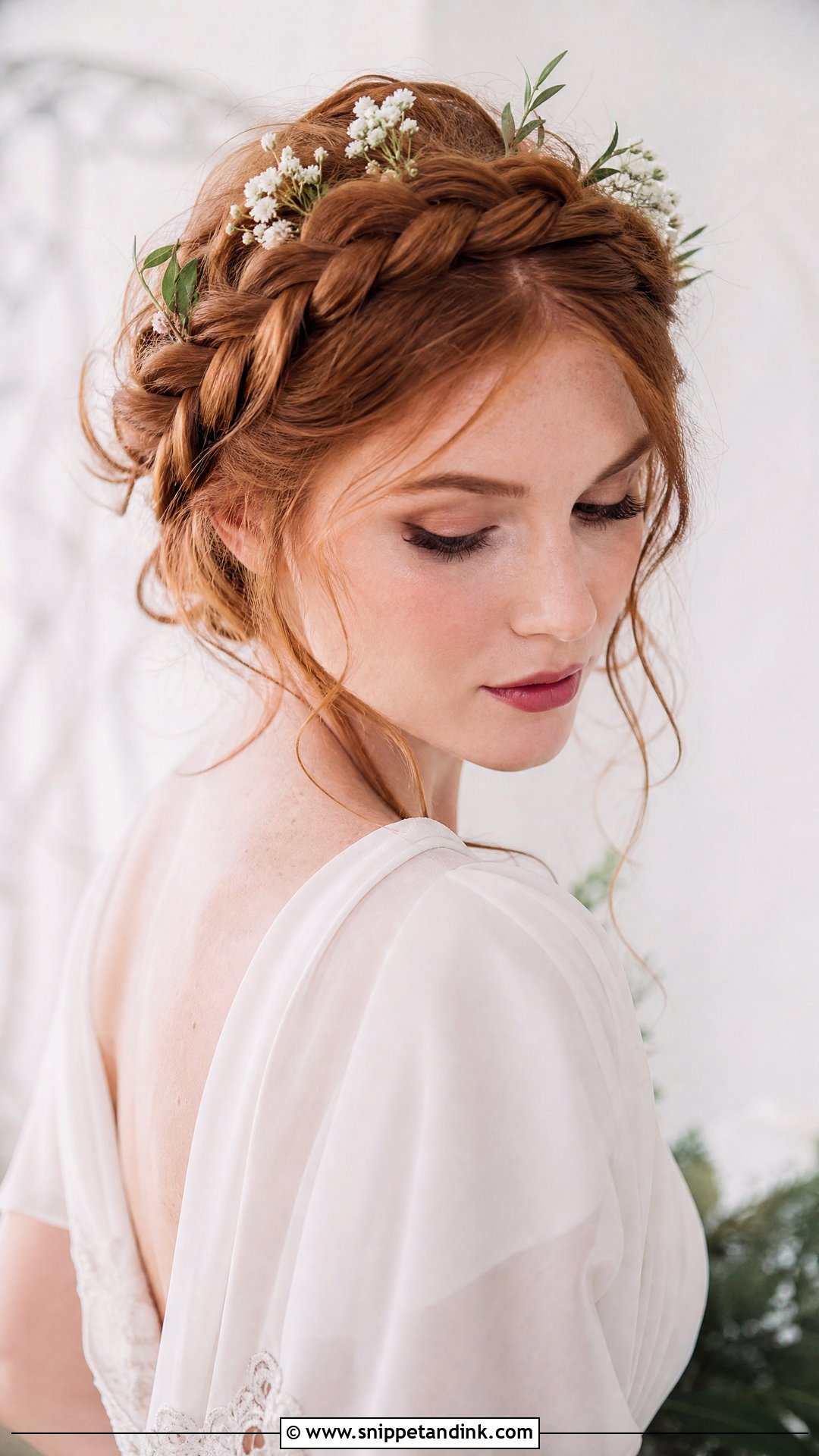 Braided Crown Updo - Snippet and Ink - 20 Old Money Wedding Hair Ideas
