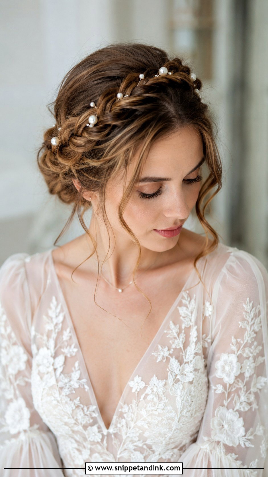 Braided Crown Updo - Snippet and Ink - 20 Old Money Wedding Hairstyles