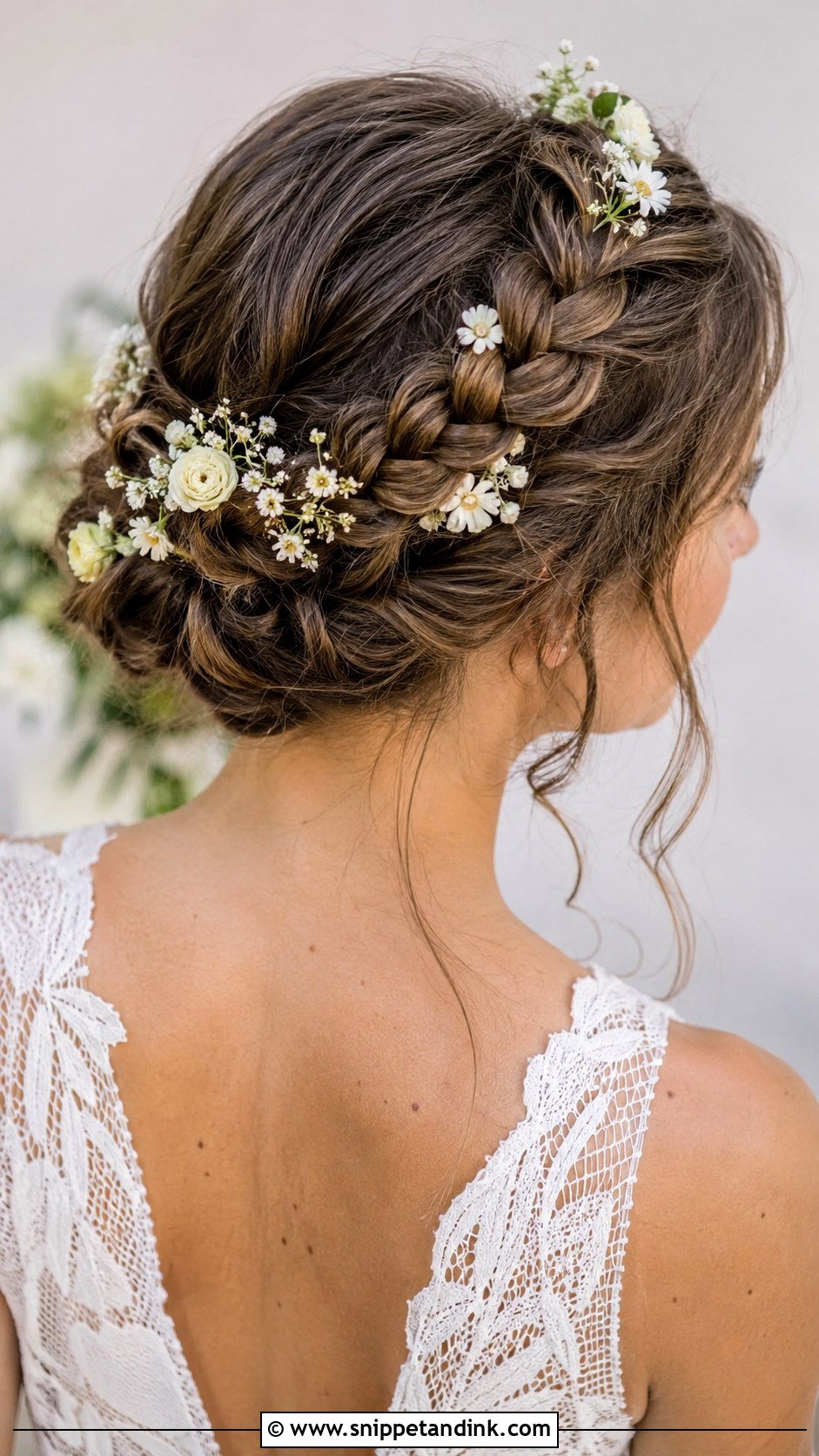 Braided Crown Updo - Snippet and Ink - 20 Round Face Bridal Hairstyles