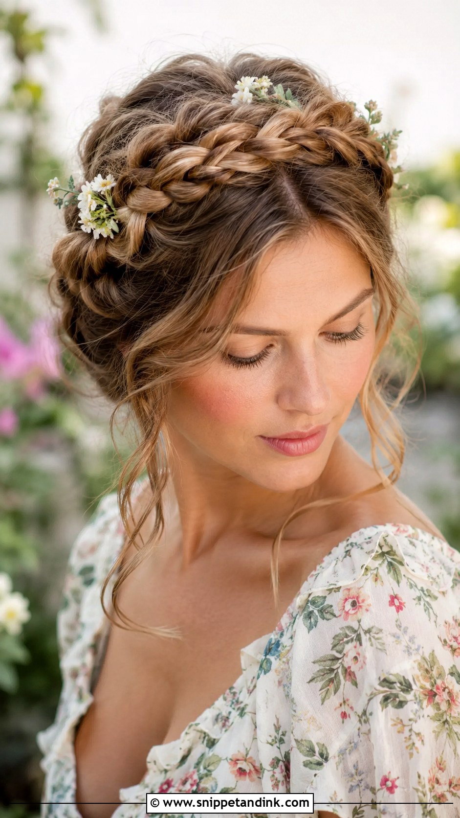 Braided Crown Updo - Snippet and Ink - 20 Summer Wedding Guest Hairstyles