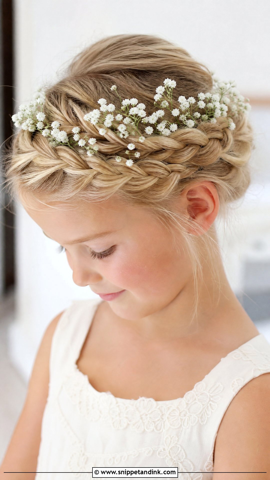 Braided Crown Updo - Snippet and Ink - 20 Wedding Hairstyles for Girls