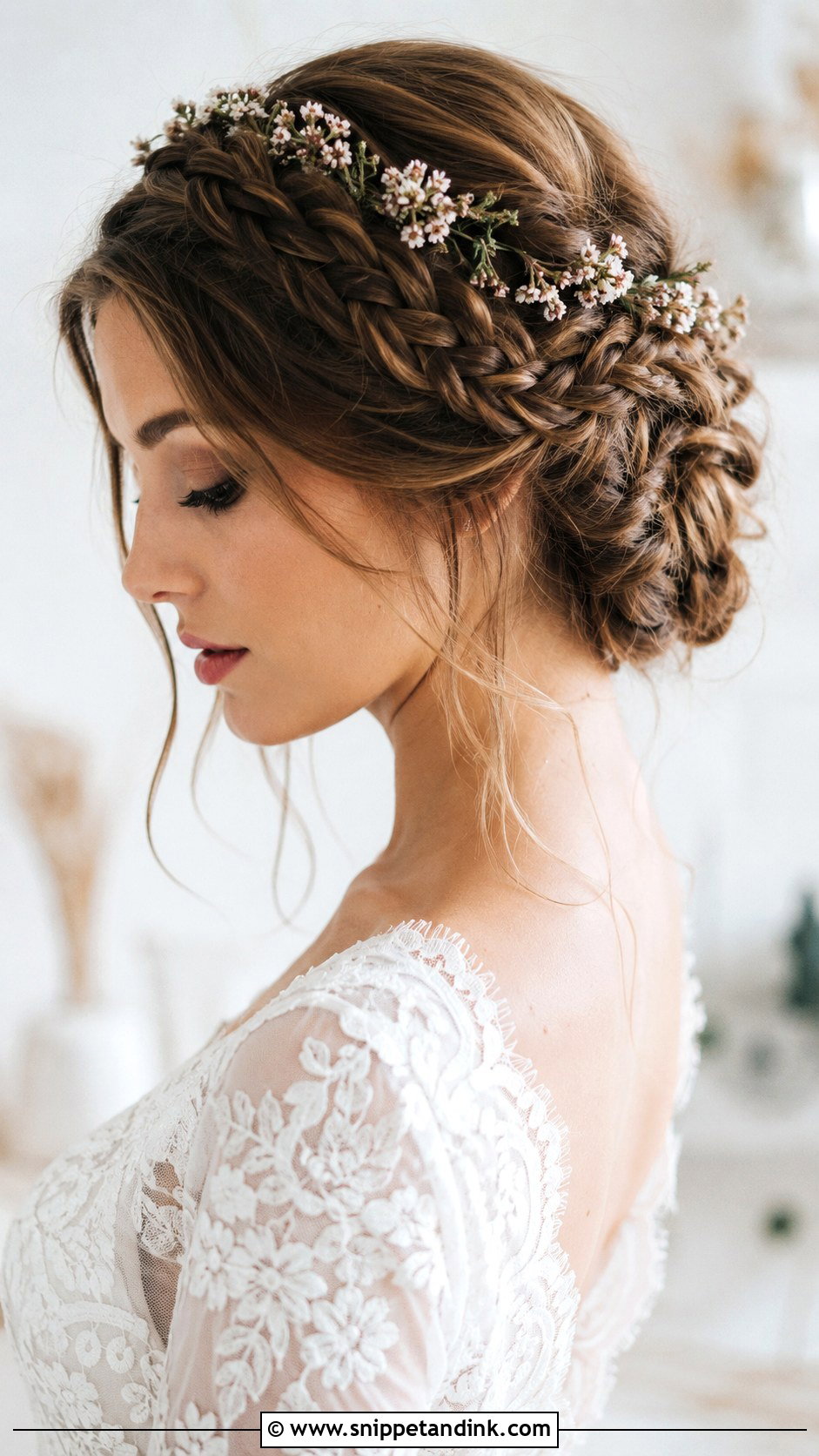 Braided Crown Updo - Snippet and Ink - 25 Bridal Up Do Ideas