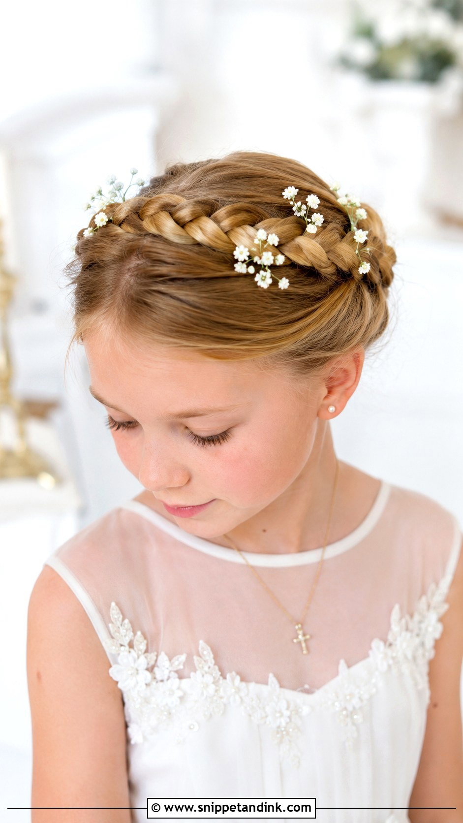 Braided Crown Updo - Snippet and Ink - 25 Confirmation Hairstyles