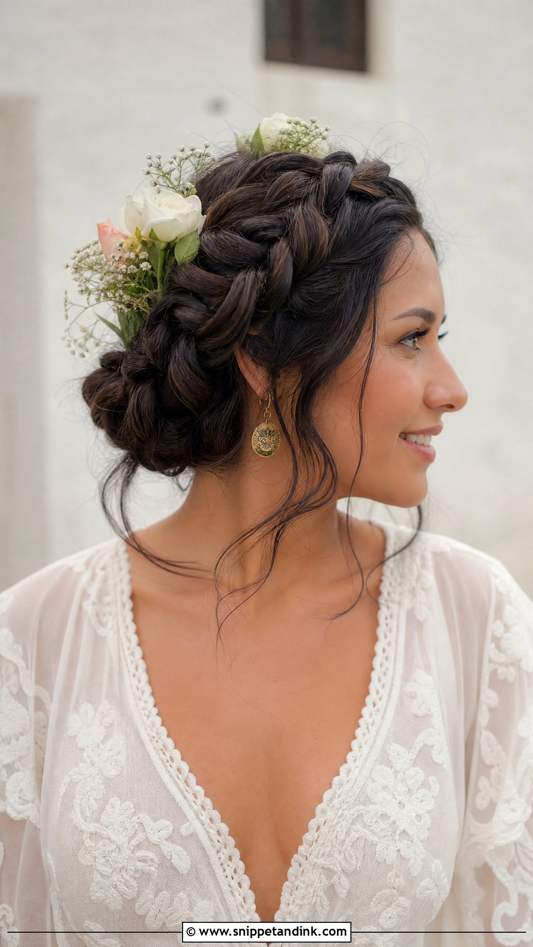 Braided Crown Updo - Snippet and Ink - 20 Bridal Hair for Long Hair Ideas
