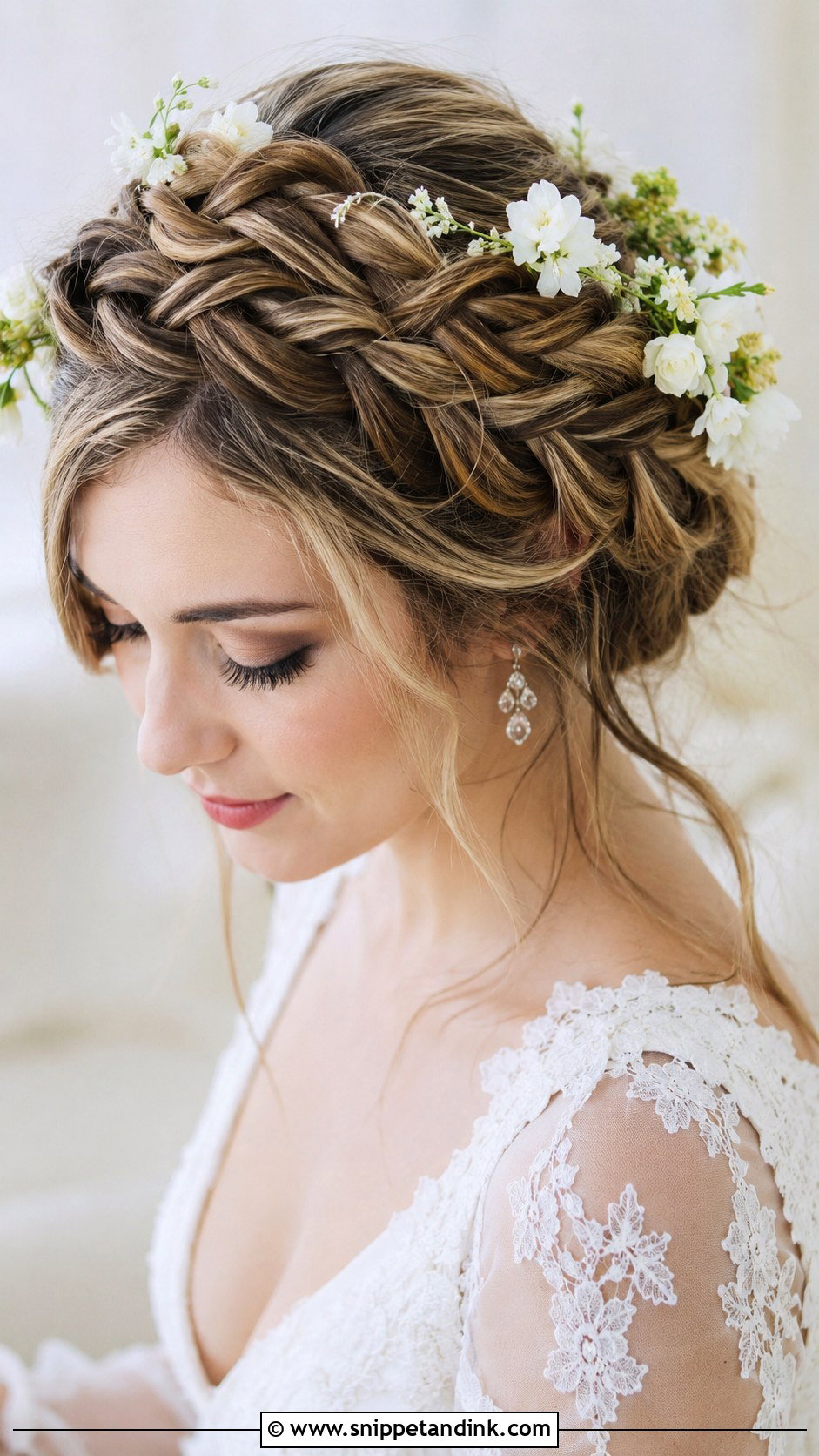 Braided Crown Updo - Snippet and Ink - 25 Fine Hair Wedding Updo Ideas