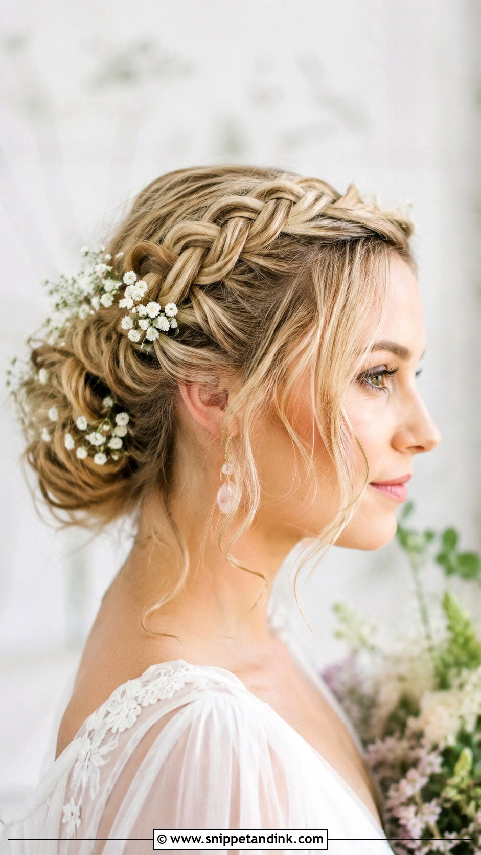 Braided Crown Updo - Snippet and Ink - 25 French Bride Hairstyles