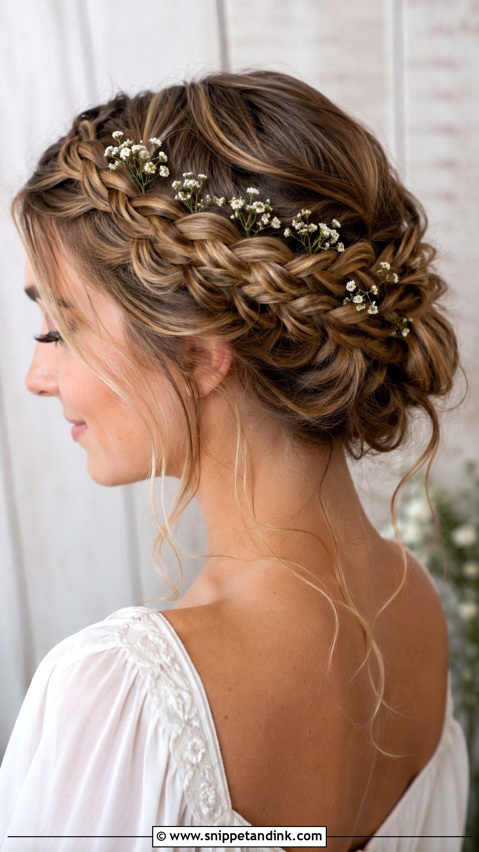 Braided Crown Updo - Snippet and Ink - 25 Hairstyle for Wedding Function Ideas